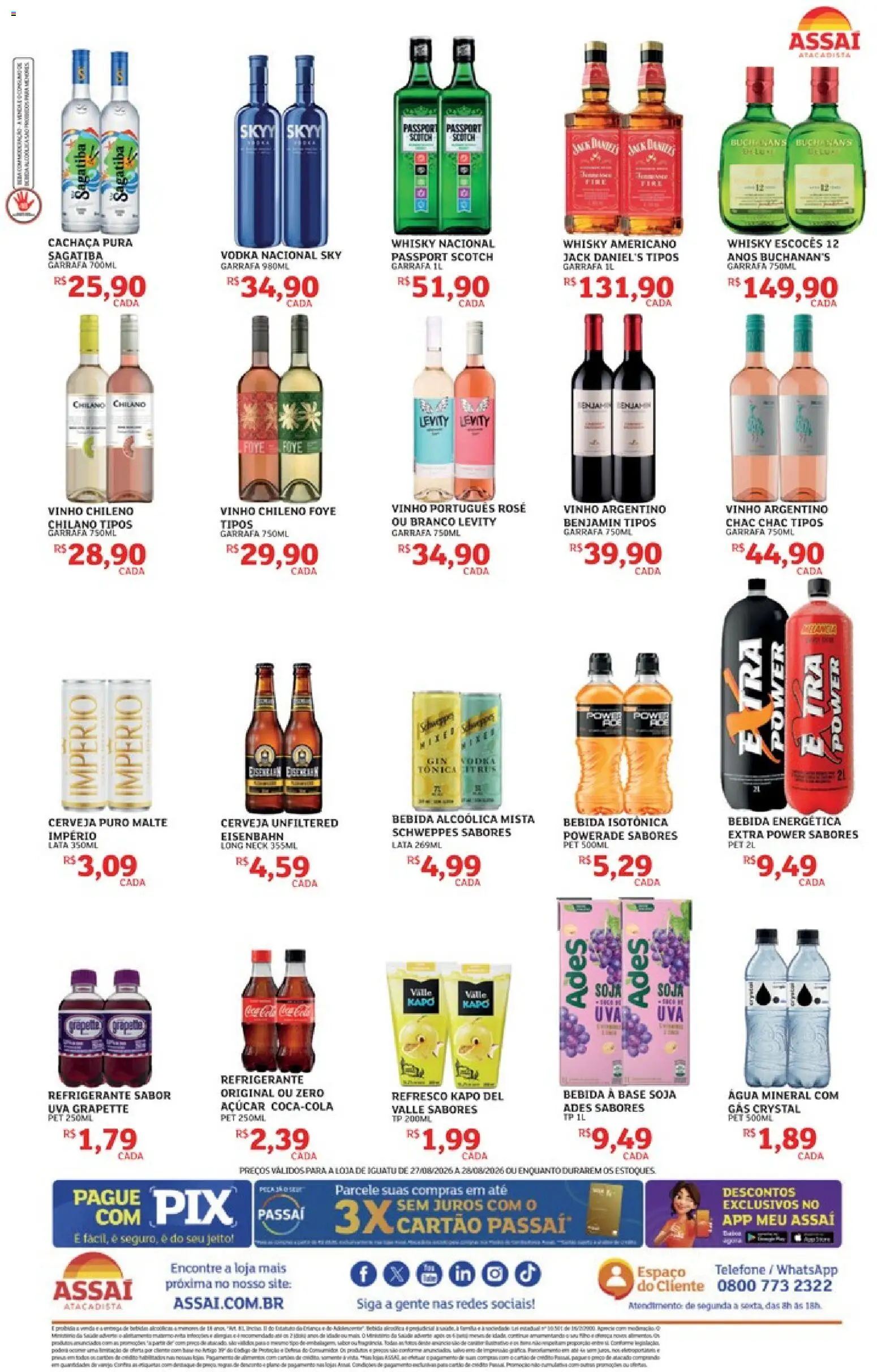 Assaí Atacadista Folheto - válido de 27/08/2026 | Página: 2 | Produtos: Eisenbahn, Cerveja, Benjamin, Soja