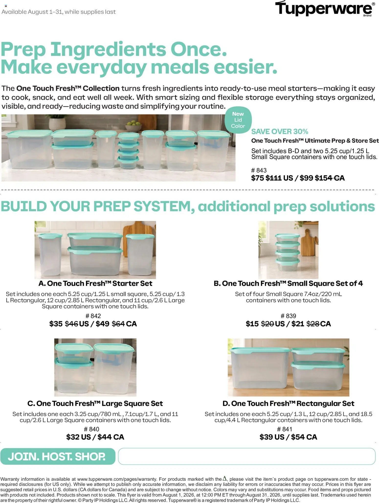 Tupperware flyer valid from Aug 1, 2026 | Page: 1