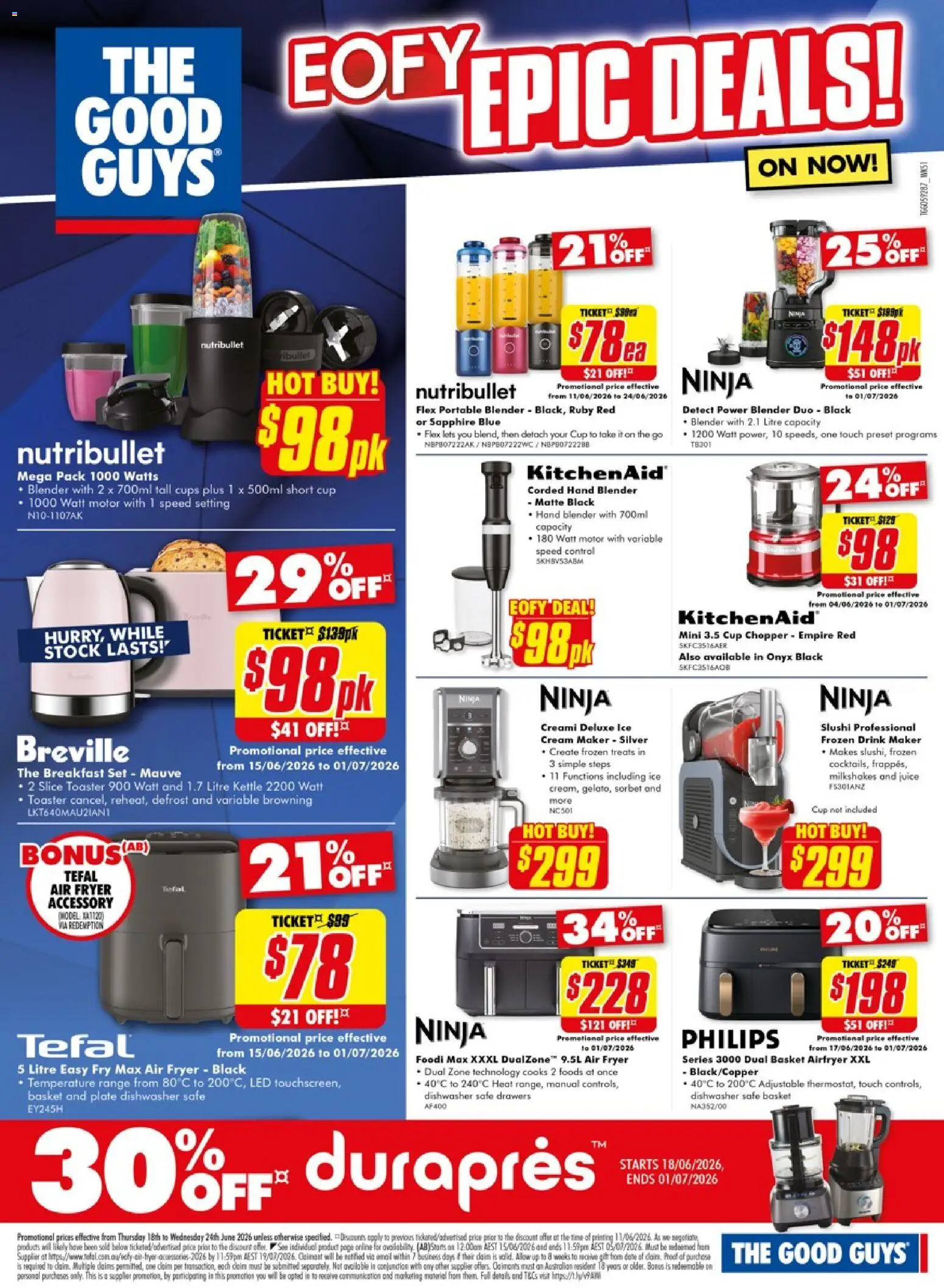 The Good Guys catalogue - valid from 18.06.2026 | Page: 7 | Products: Juice, Portable, Dishwasher, Toaster