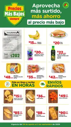 Vista previa de Bodega Aurrerá folleto Precio más bajo siempre, nuevo folleto de la tienda, válido en México a partir del 28/08/2026
