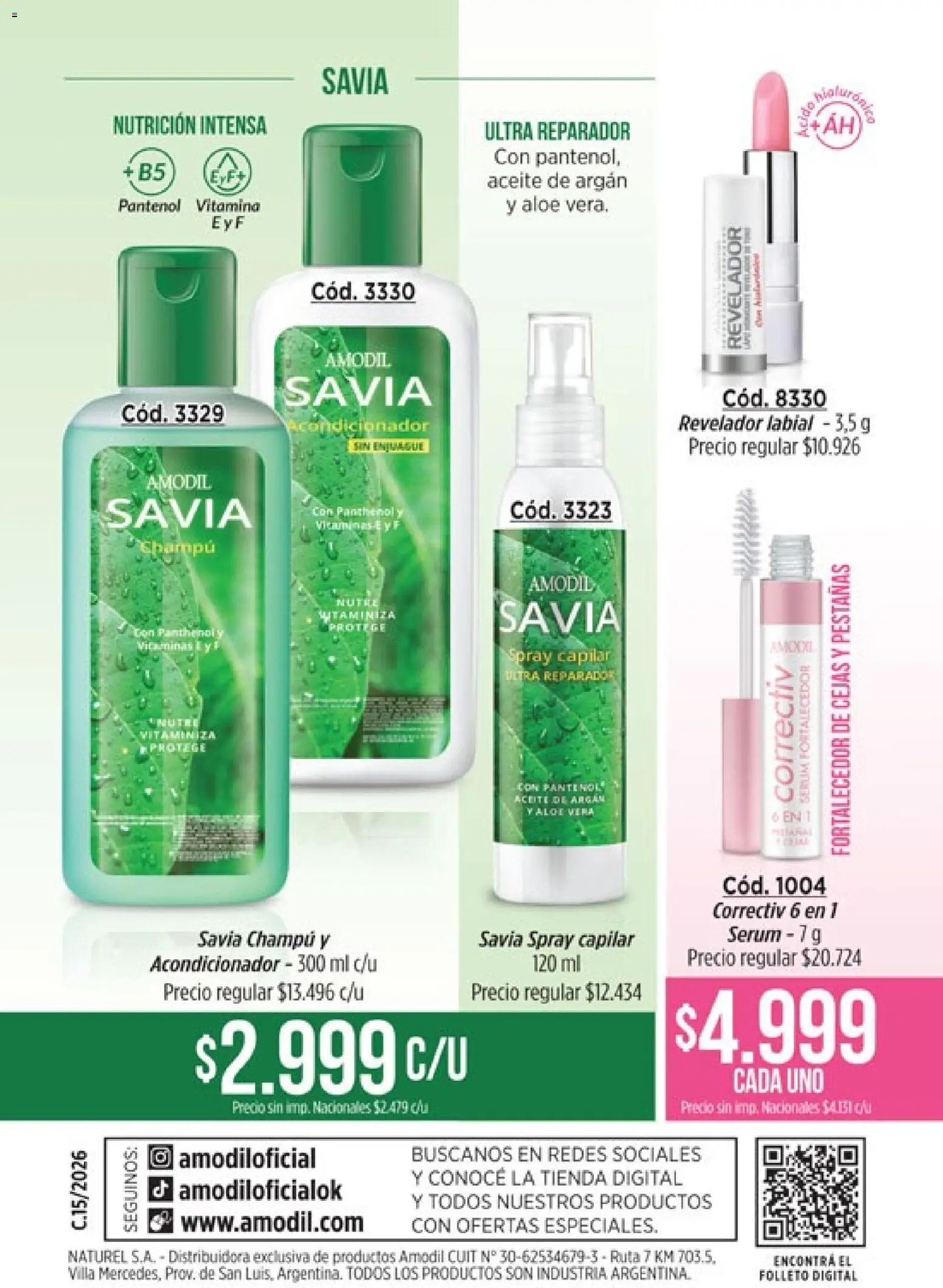 Catálogo Amodil Campaña 15 │ válido desde el 26/08/2026 | Página: 164 | Productos: Vitaminas, Aceite, Serum, Champú