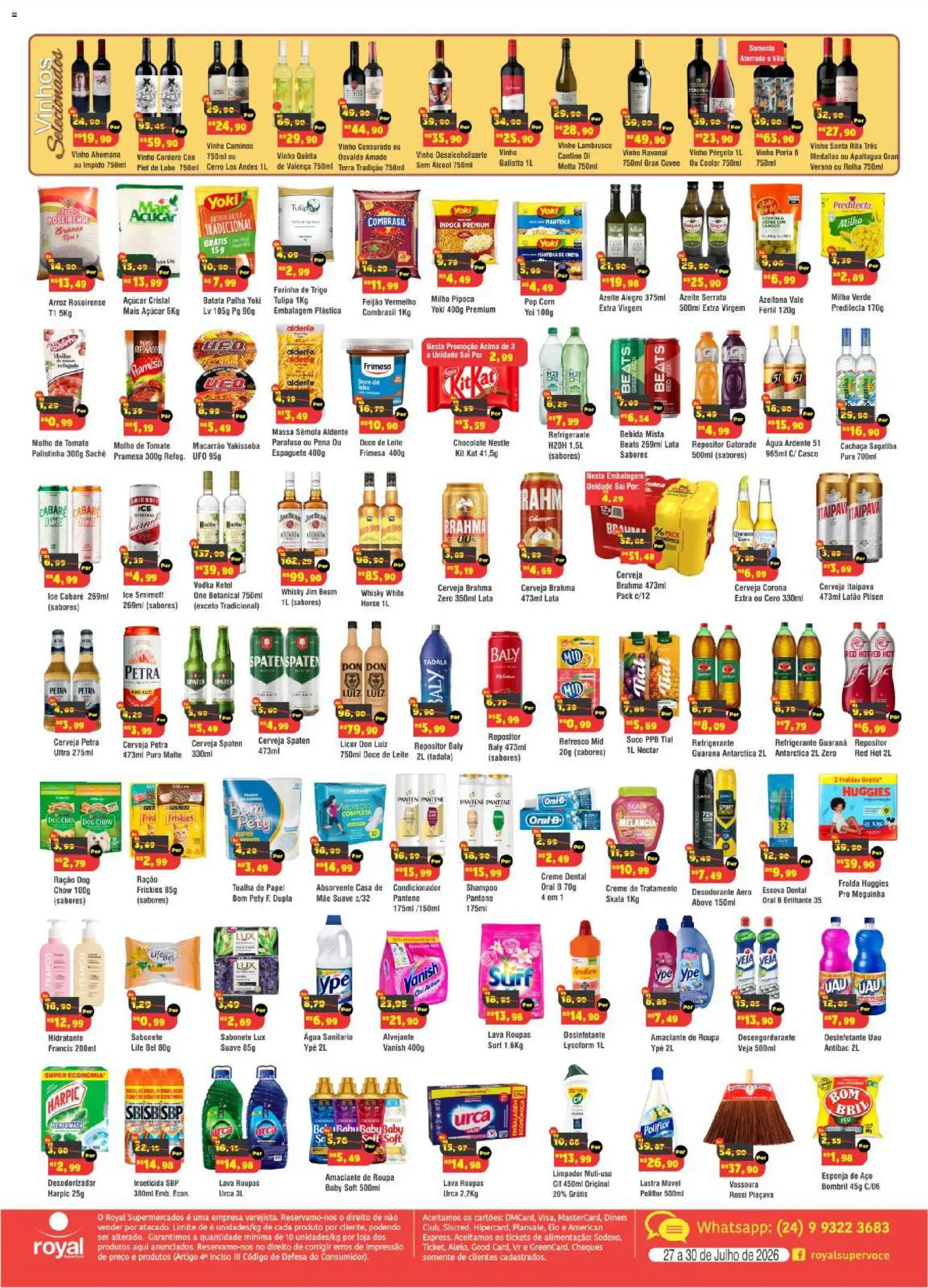 Royal Supermercados Folheto - válido de 27/07/2026 | Página: 2 | Produtos: Guaraná, Vodka, Batata, Desinfetante