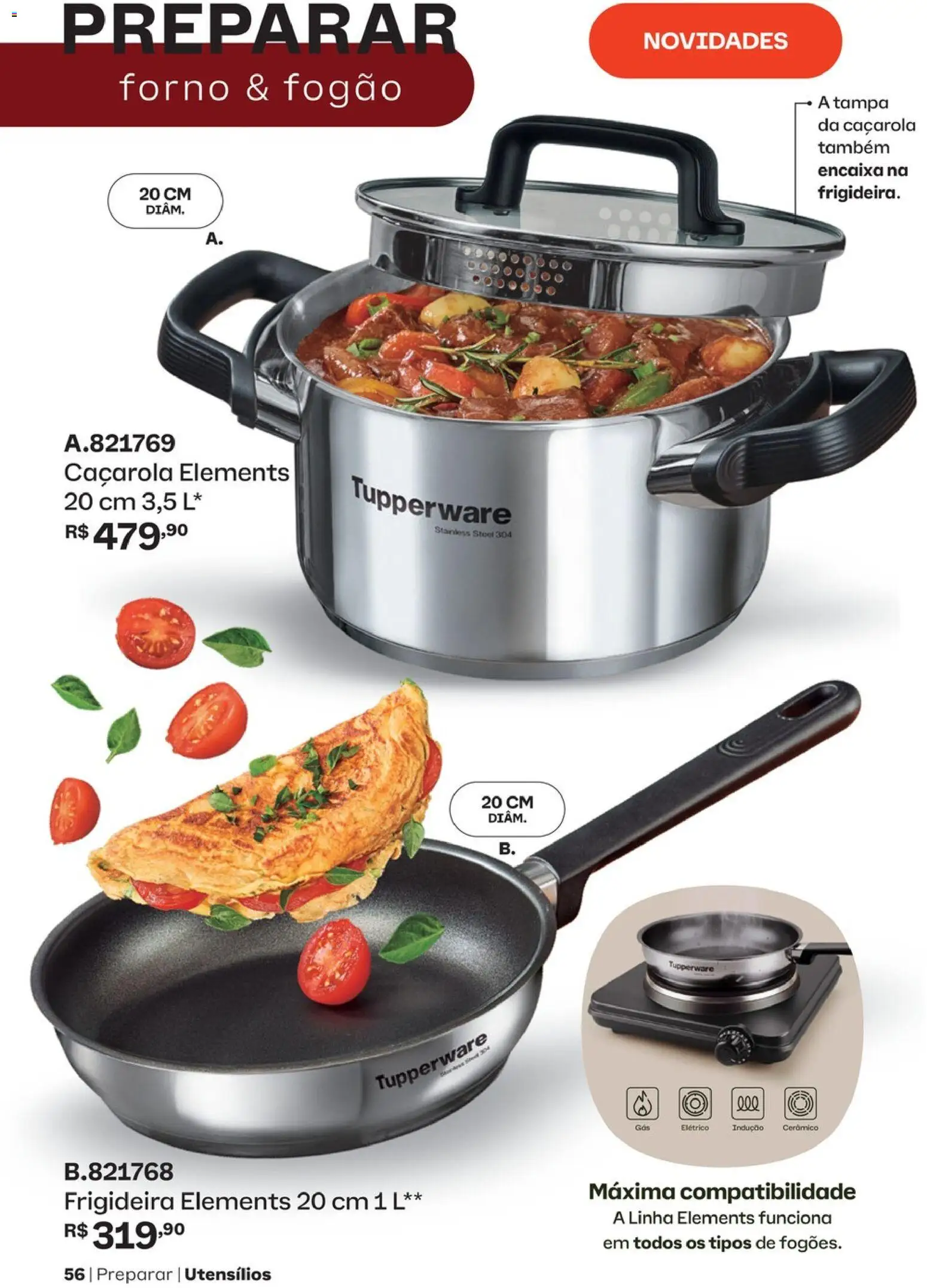 Tupperware Folheto - válido de 01/11/2026 | Página: 56 | Produtos: Forno, Fogão, Frigideira, Caçarola