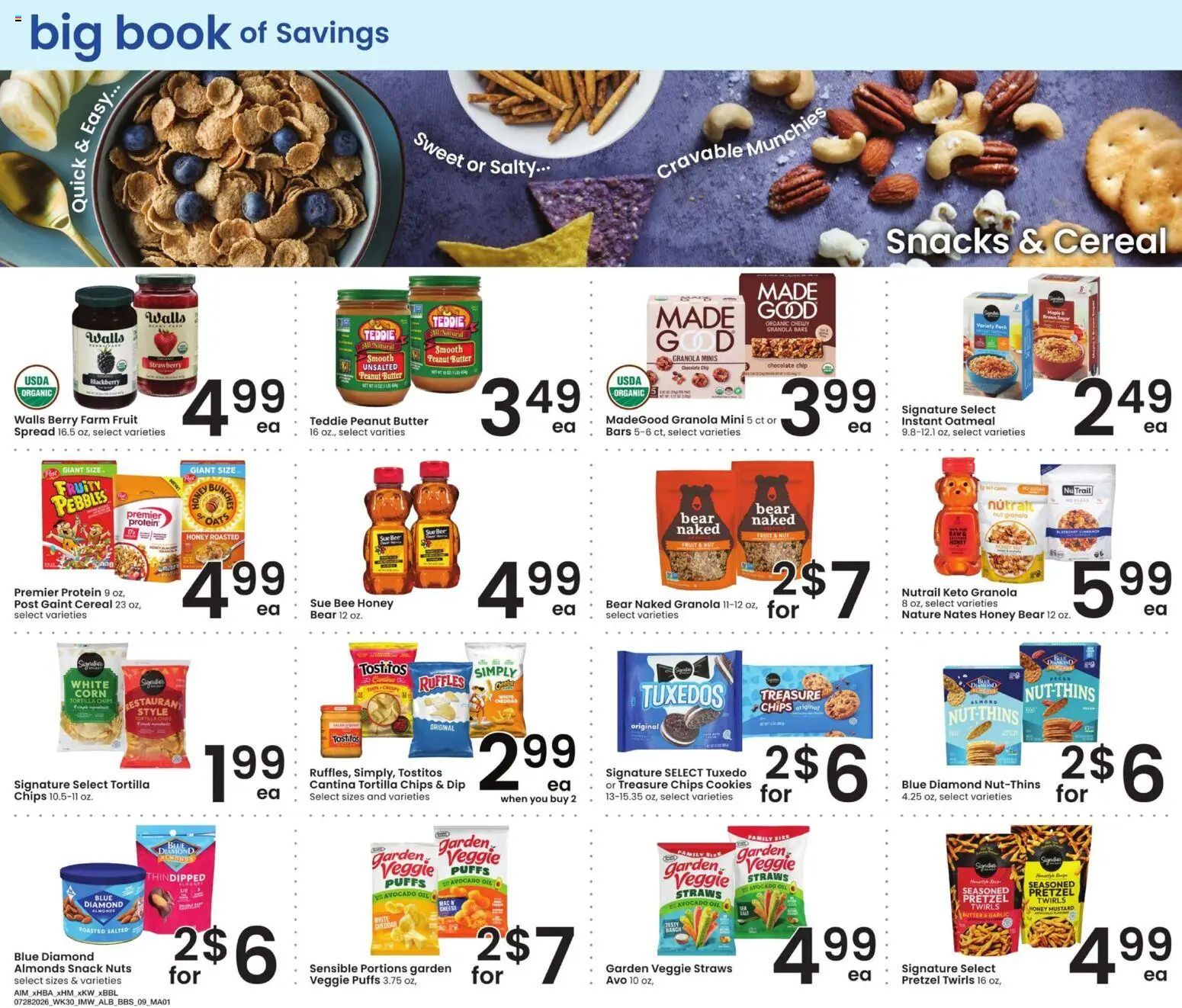 Albertsons Big Book of Savings - valid from 07/28/2026 | Page: 9 | Products: Oil, Nuts, Garlic, Chocolate Chip