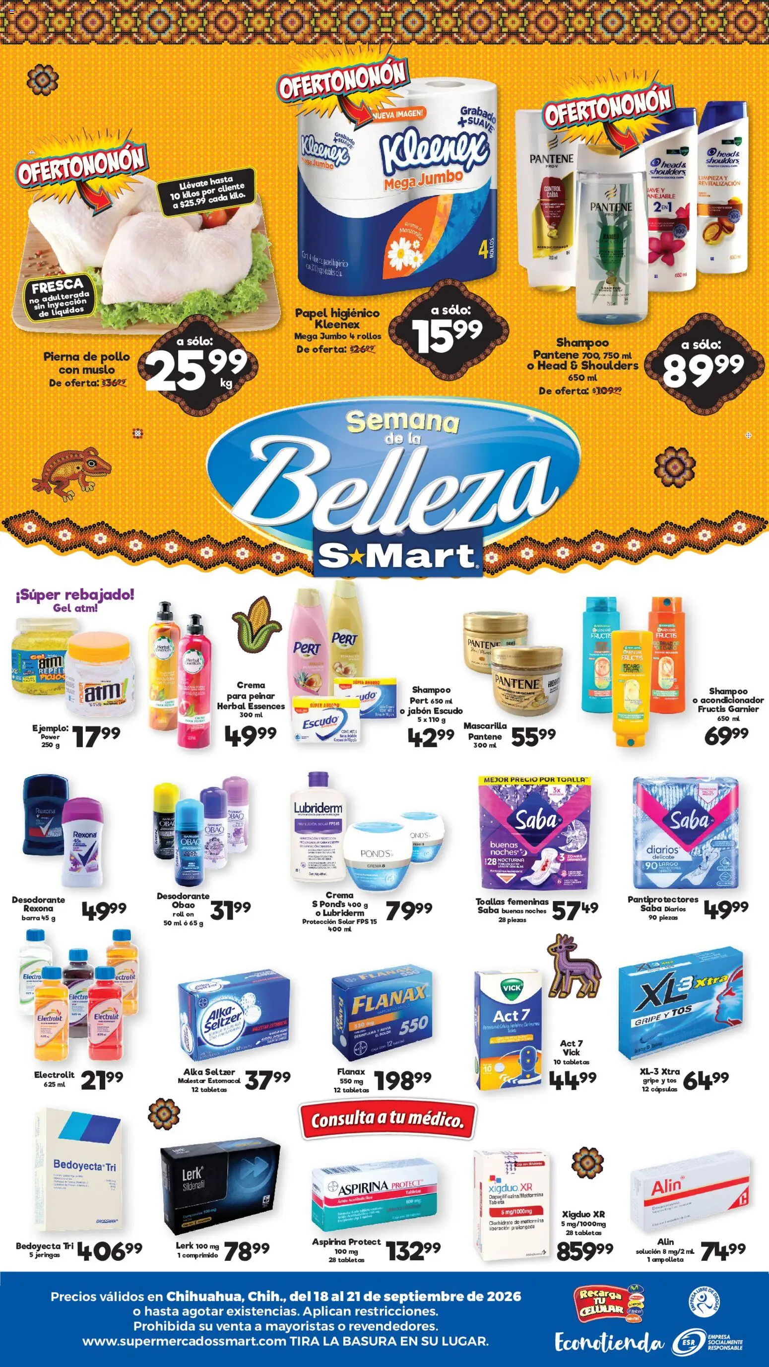 Nuevas ofertas de S-Mart válidas en toda la República Mexicana desde el 18/09/2026. ¡Encuentra las mejores ofertas en S-Mart folleto Ofertas de feria Chihuahua! | Página: 2 | Productos: Crema, Cápsulas, Toallas, Tableta