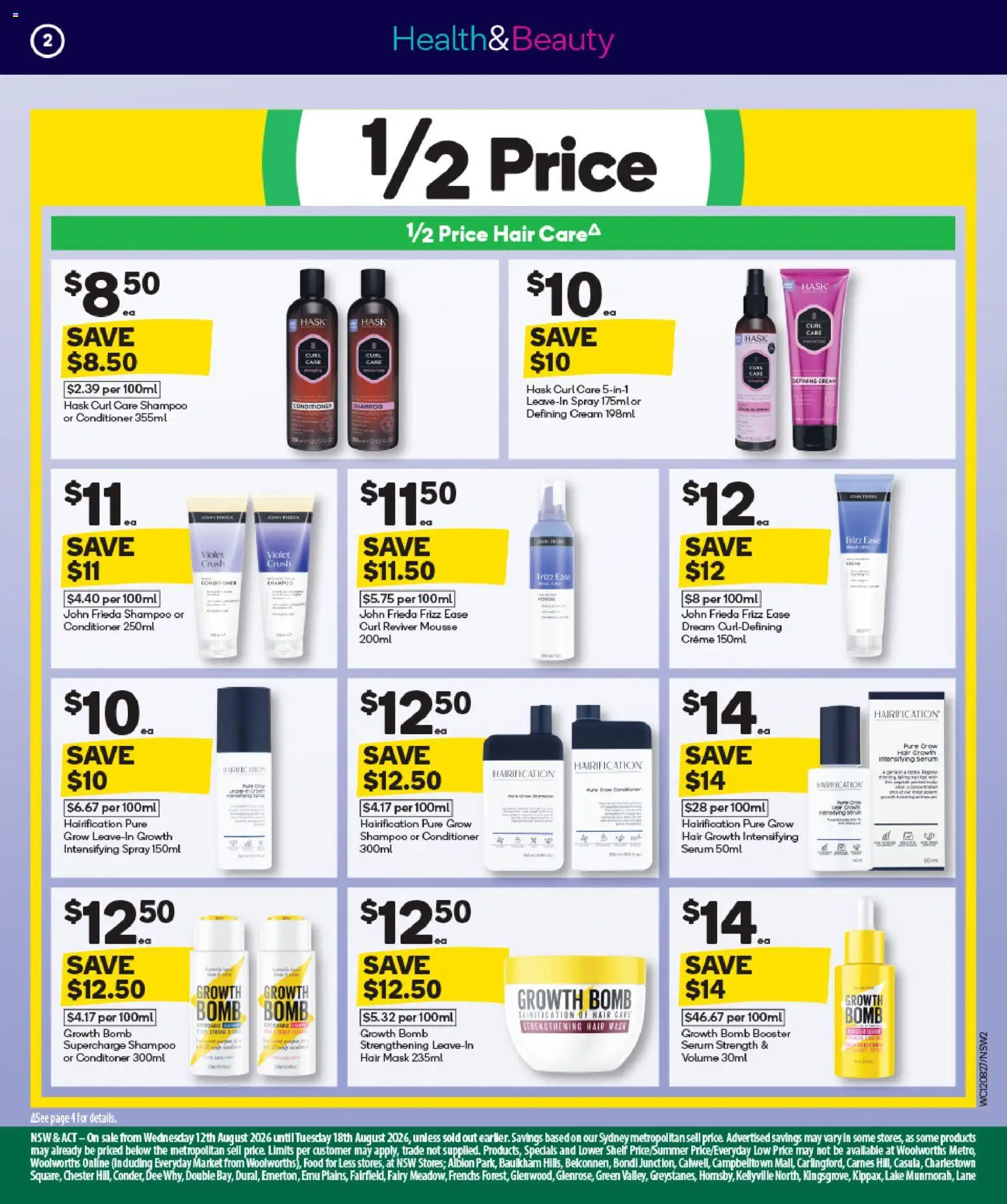 Woolworths catalogue - valid from 12/08/2026 | Page: 3 | Products: Shampoo, Mask, Cream, Mousse