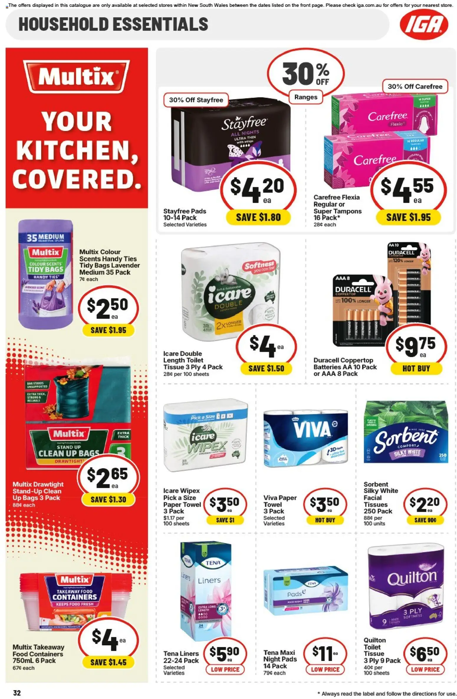IGA catalogue - valid from 20.05.2026 | Page: 36 | Products: Toilet, Bag, Tampons, Tissues