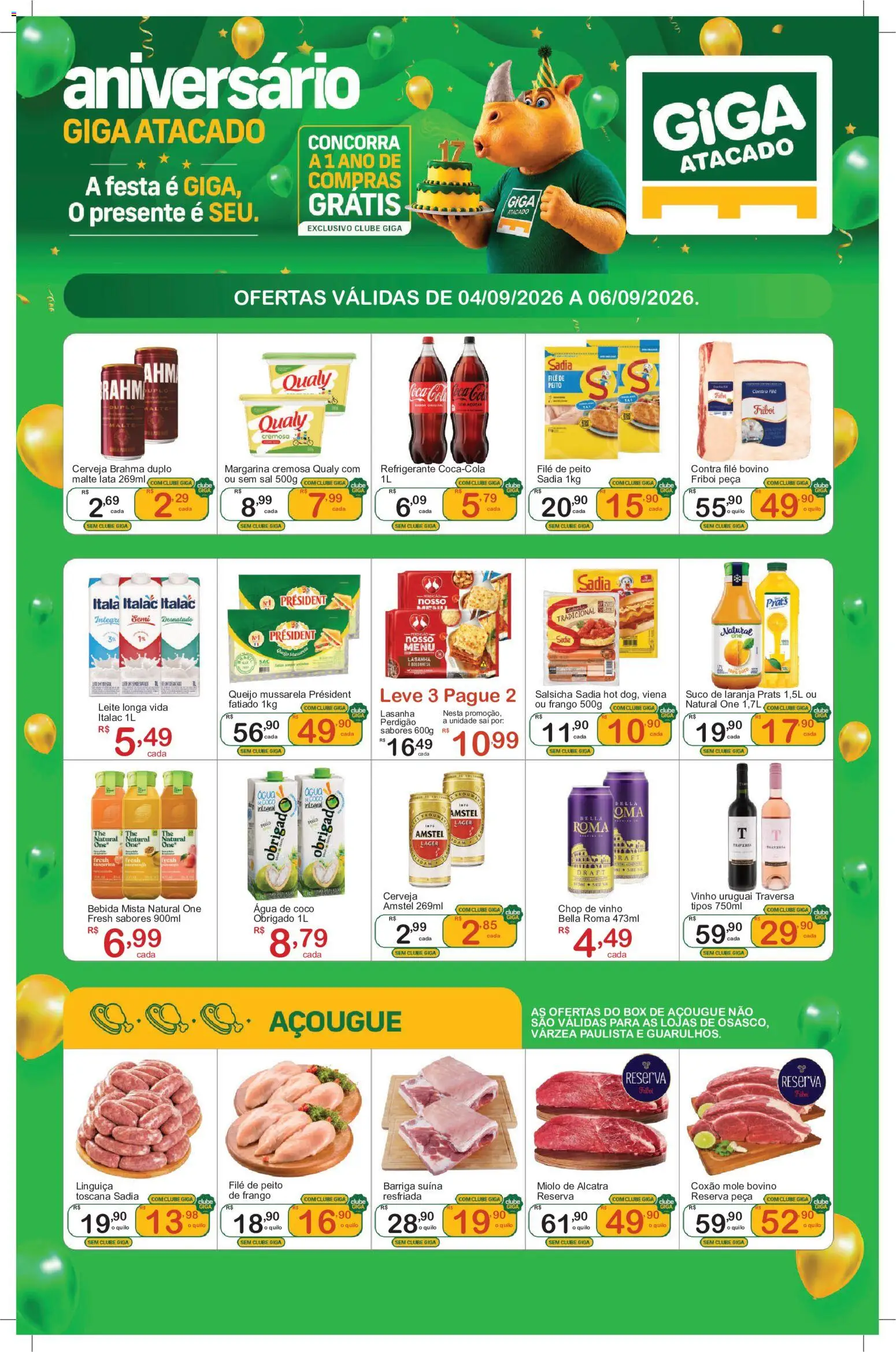 GIGA Atacado Folheto - válido de 04/09/2026 | Página: 1 | Produtos: Cola, Água, Sal, Frango