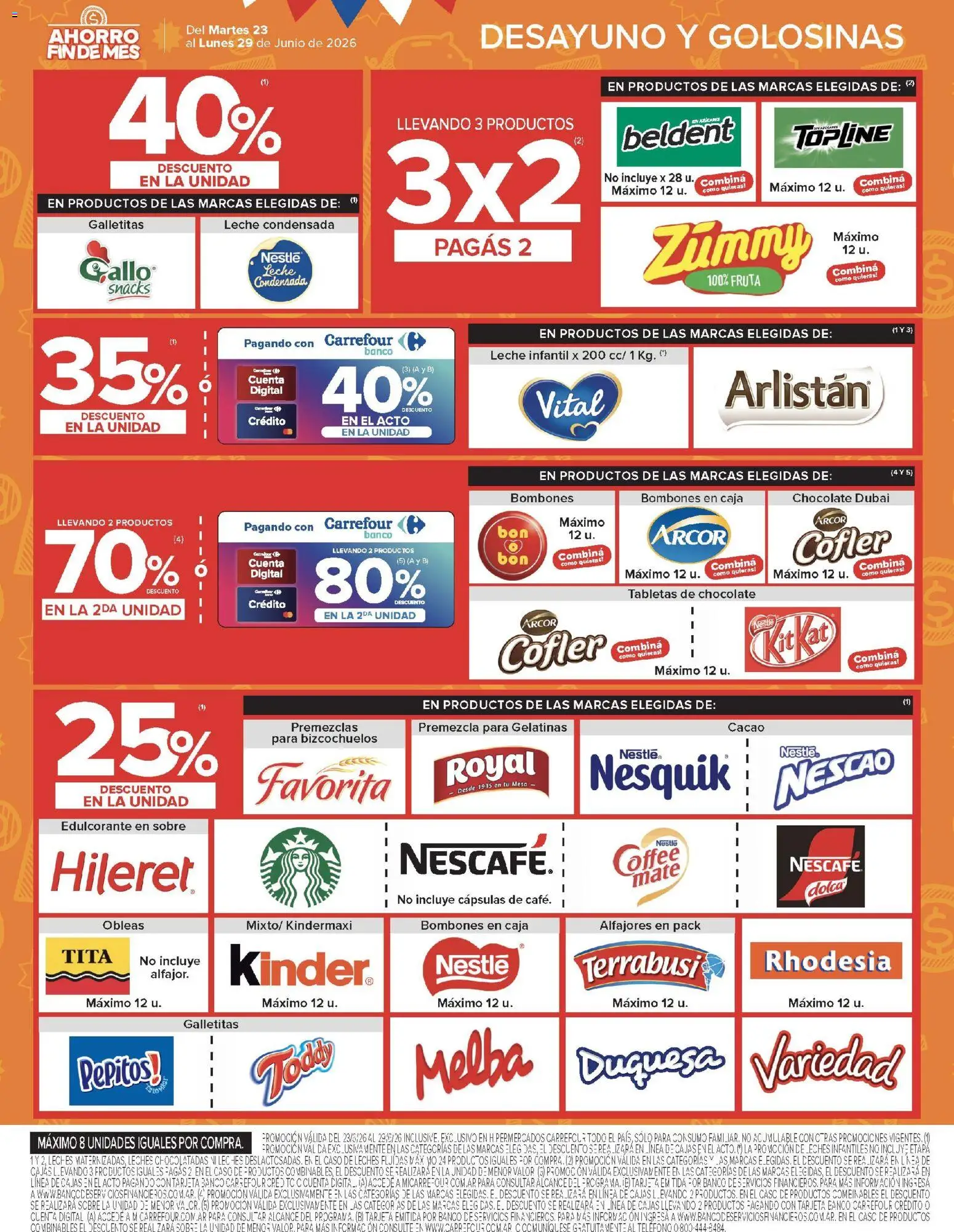 Carrefour ofertas │ válido desde el 23/06/2026 | Página: 10 | Productos: Galletitas, Bombones, Edulcorante, Cacao