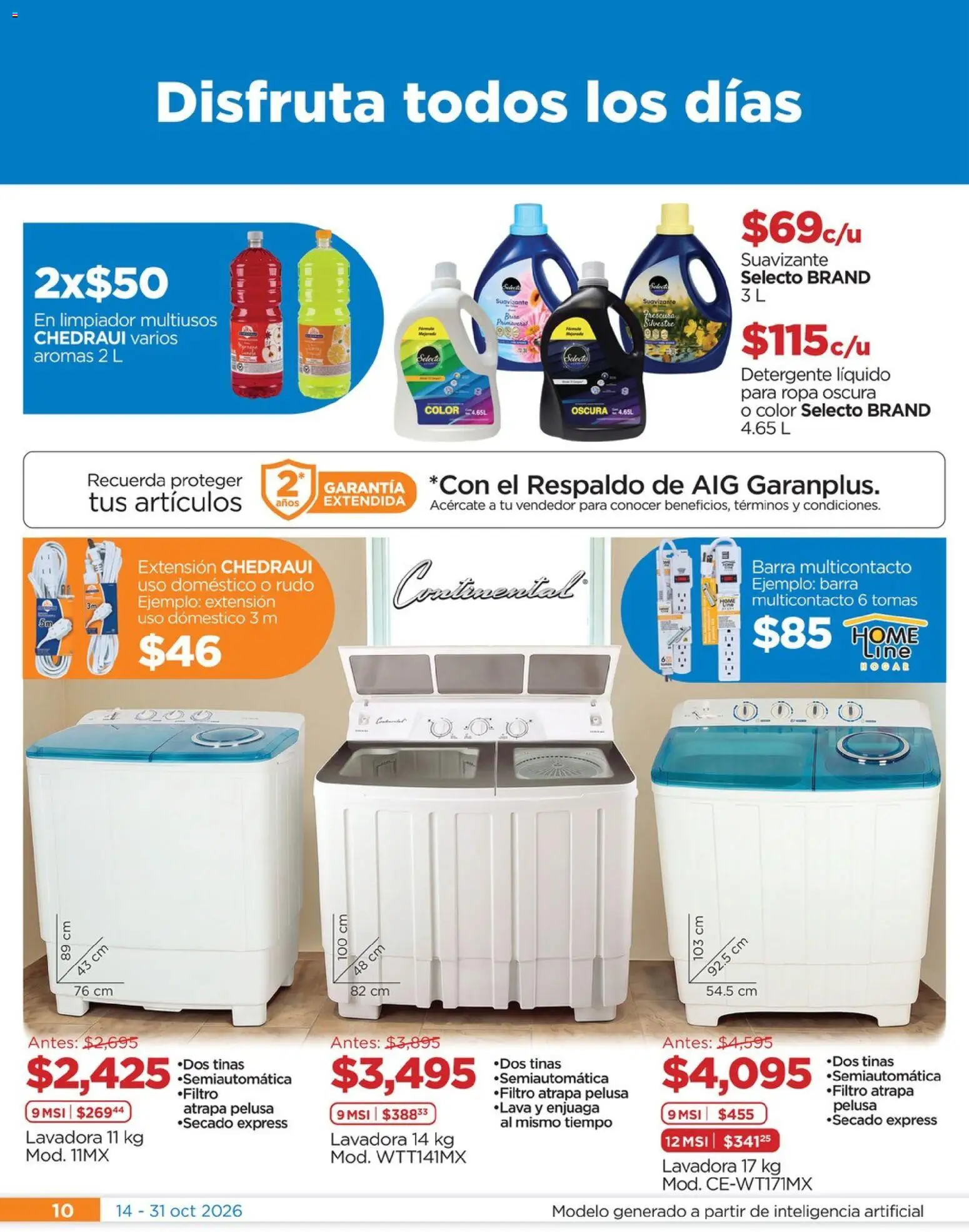Nuevas ofertas de Chedraui válidas en toda la República Mexicana desde el 14/10/2026. ¡Encuentra las mejores ofertas en Chedraui folleto Nuestras marcas propias calidad y variedad que cuesta menos! | Página: 10
