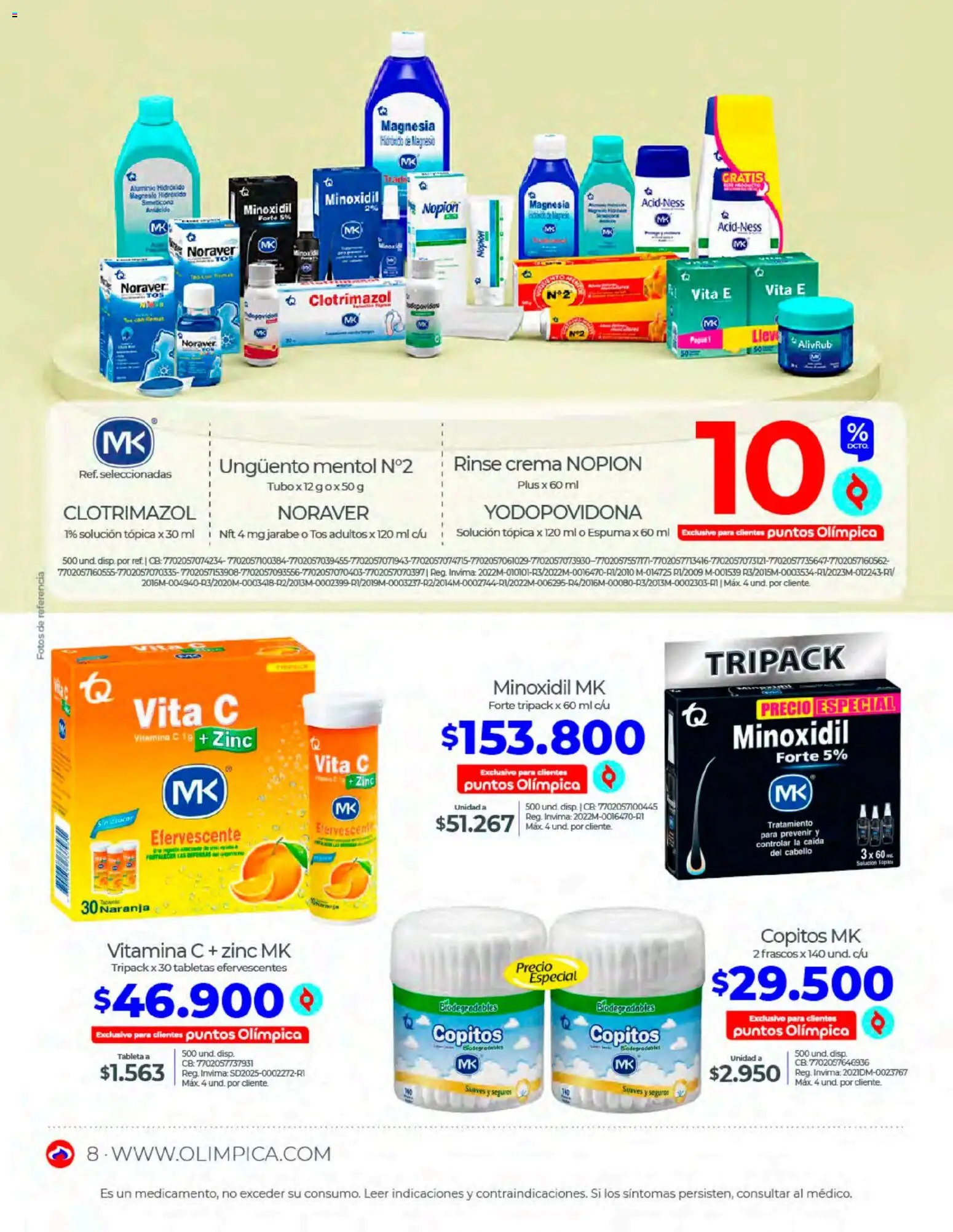 Olímpica revista - valida desde el 01.06.2026 | Página: 8 | Productos: Espuma, Crema, Tableta