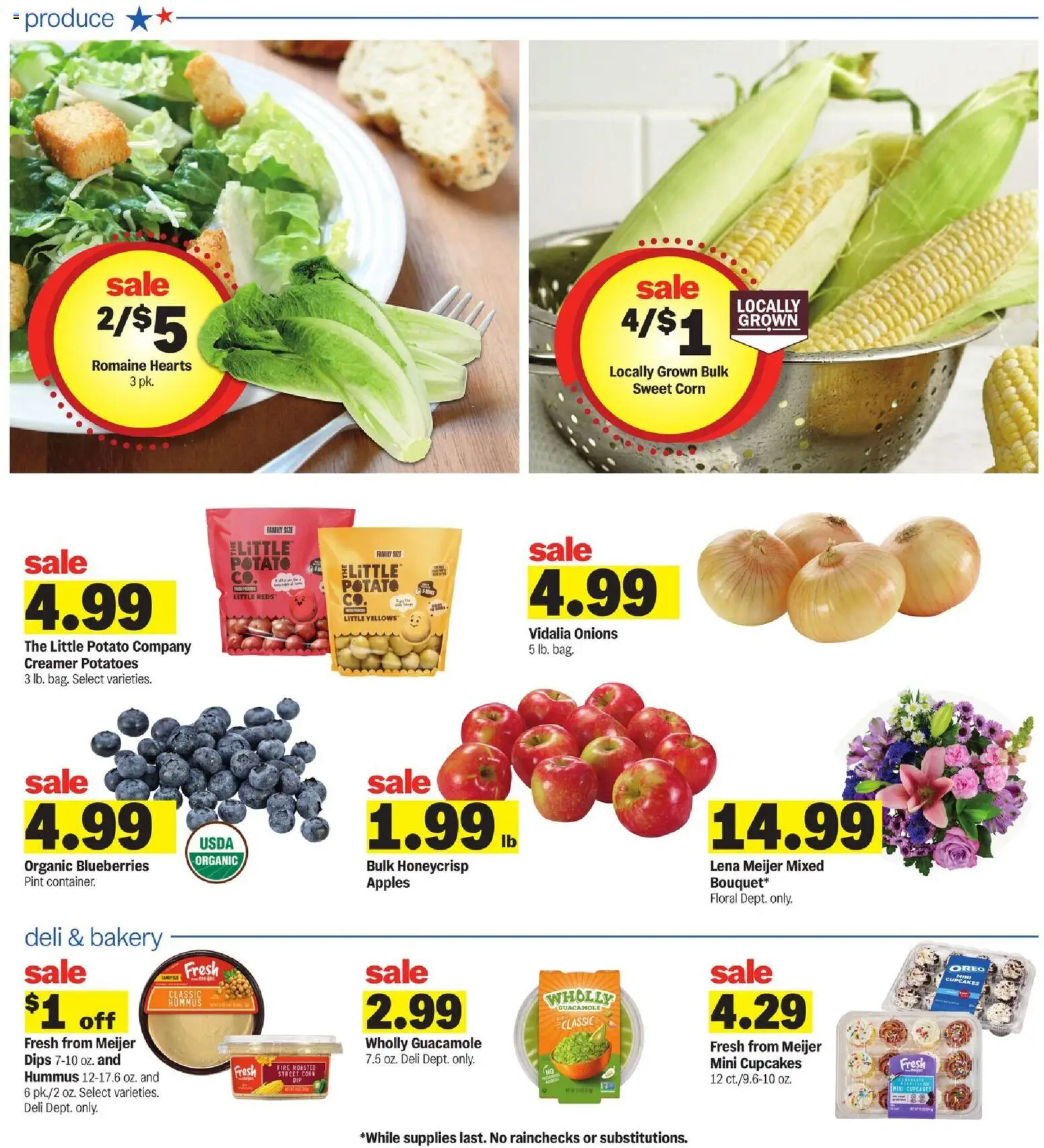 Meijer Weekly Ad - MI - valid from 07/29/2026 | Page: 15 | Products: Bakery, Romaine, Potatoes, Bag