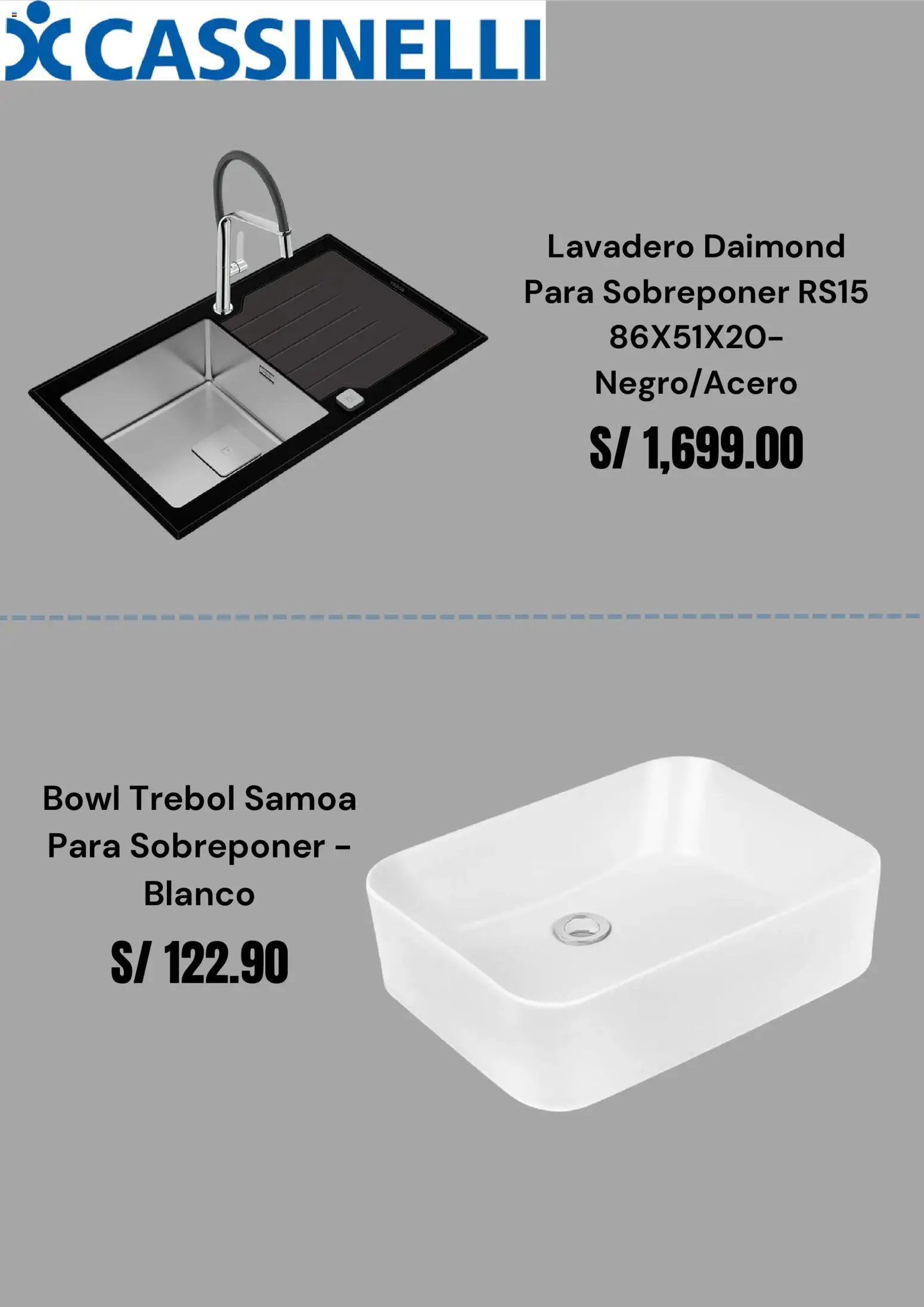 Catálogo Cassinelli válido desde 27/08/2026 | Página: 3 | Productos: Lavadero
