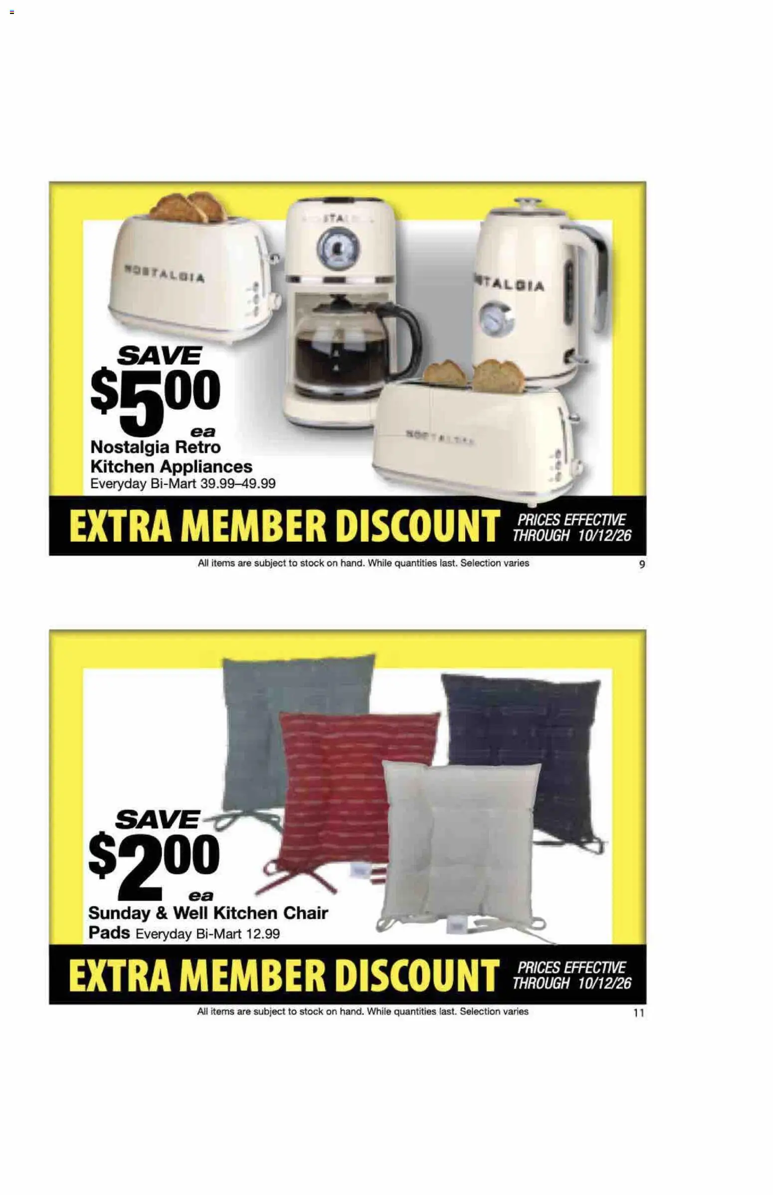 Bi-Mart Extra Member Discount Book - valid from 09/28/2026 | Page: 7 | Products: Chair, Pads