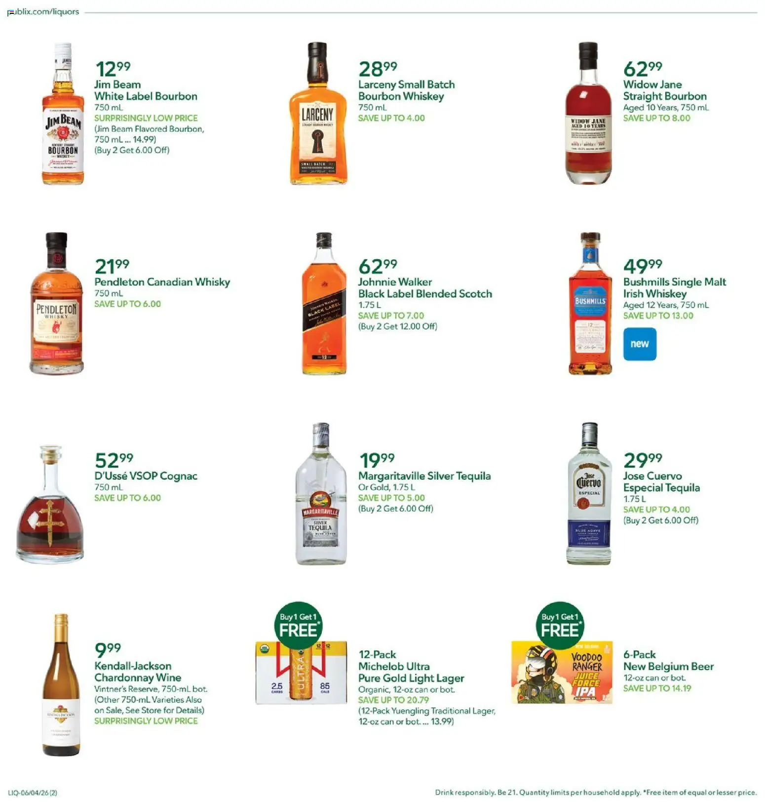 Publix Liquors - valid from 04.06.2026 | Page: 2 | Products: Juice, Wine, Beer, Whiskey