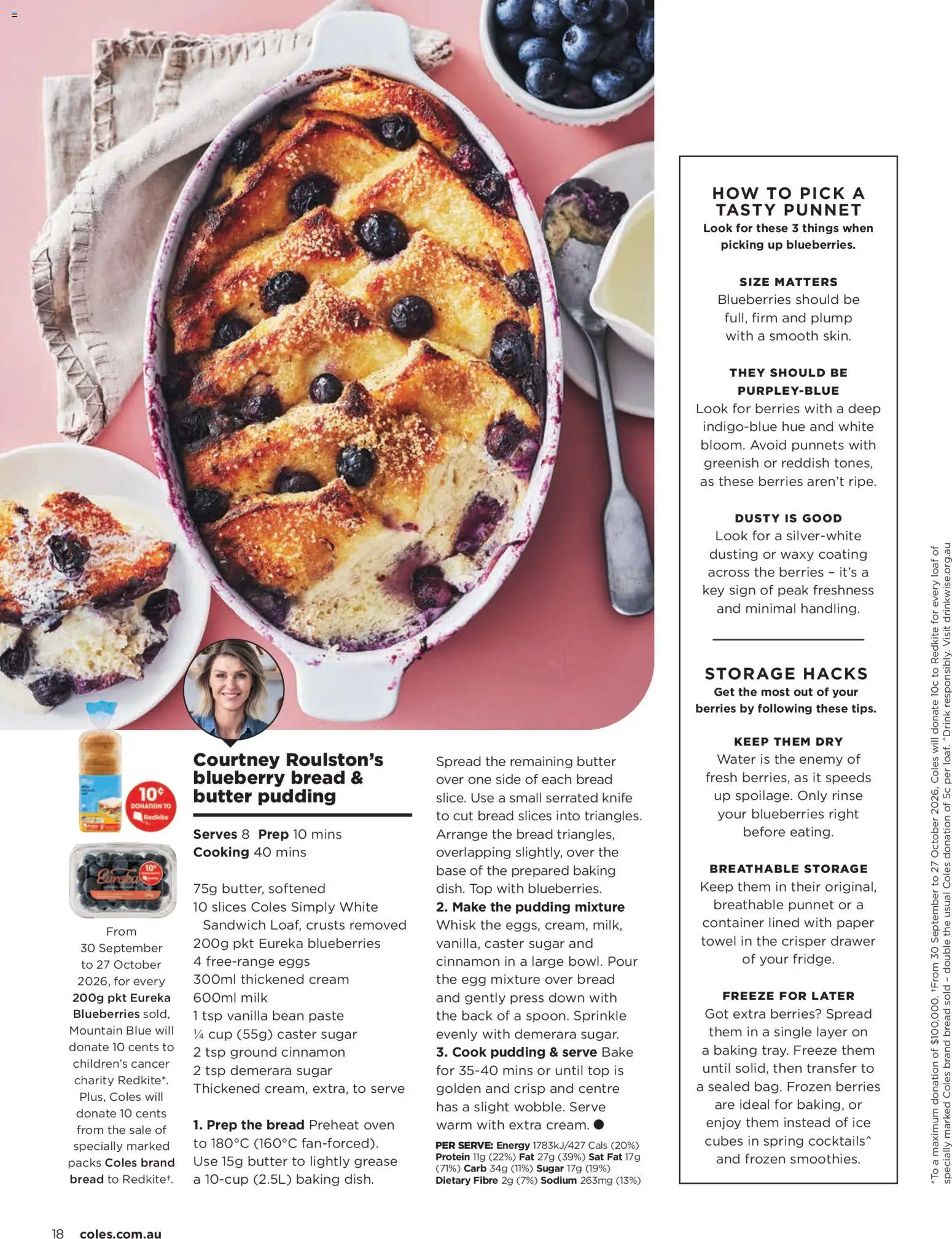 Coles catalogue - valid from 01/10/2026 | Page: 18 | Products: Milk, Pudding, Blueberries, Vanilla