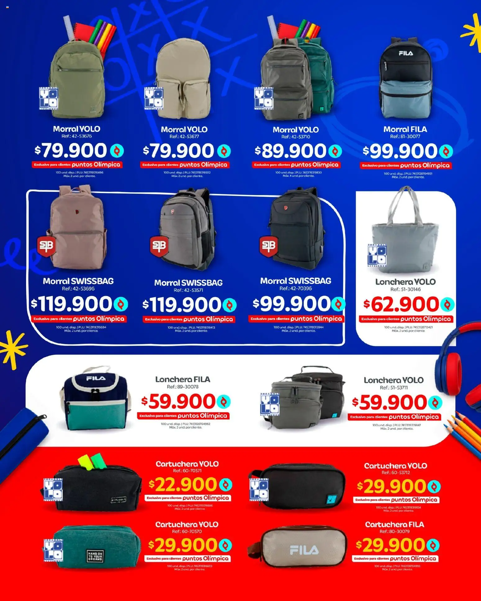 Olímpica revista - valida desde el 17/07/2026 | Página: 3 | Productos: Lonchera, Morral