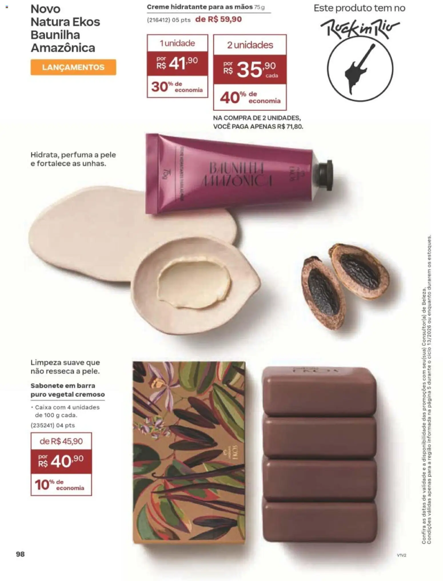 Natura Folheto - válido de 10/08/2026 | Página: 101 | Produtos: Caixa, Creme hidratante, Creme, Sabonete