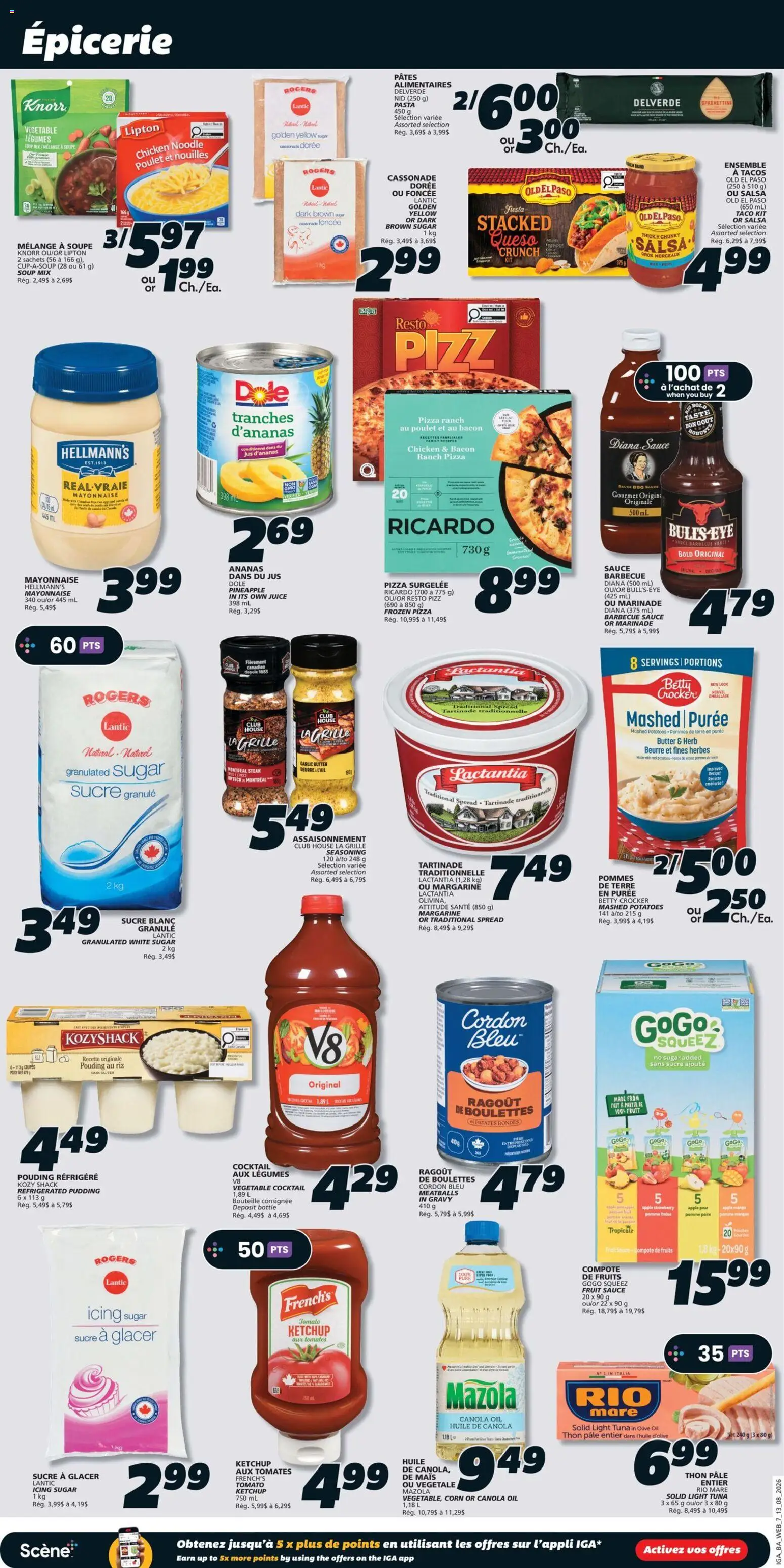 IGA flyer valid from Aug 13, 2026 | Page: 12 | Products: Tuna, Steak, Garlic, Chicken