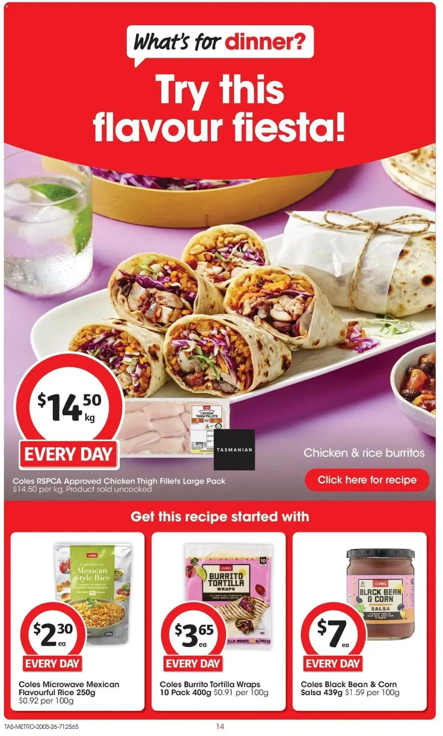Coles catalogue - valid from 19.05.2026 | Page: 14 | Products: Chicken, Rice, Salsa, Microwave
