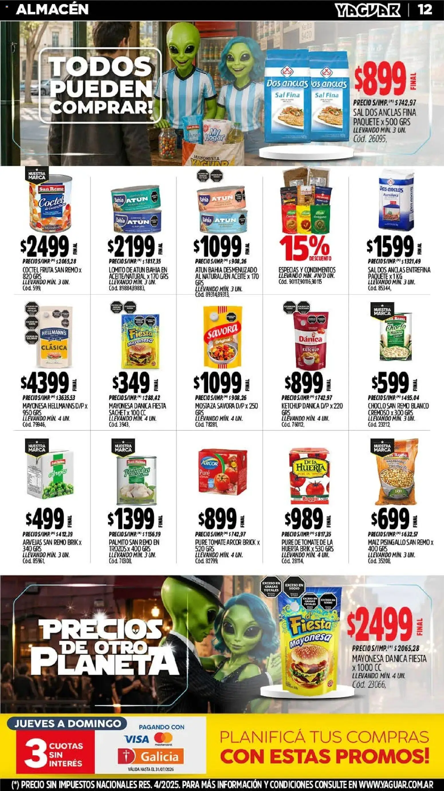 Yaguar - Oferta Semanal Misiones │ válido desde el 13/07/2026 | Página: 13 | Productos: Choclo, Mayonesa, Maiz, Pure de Tomate
