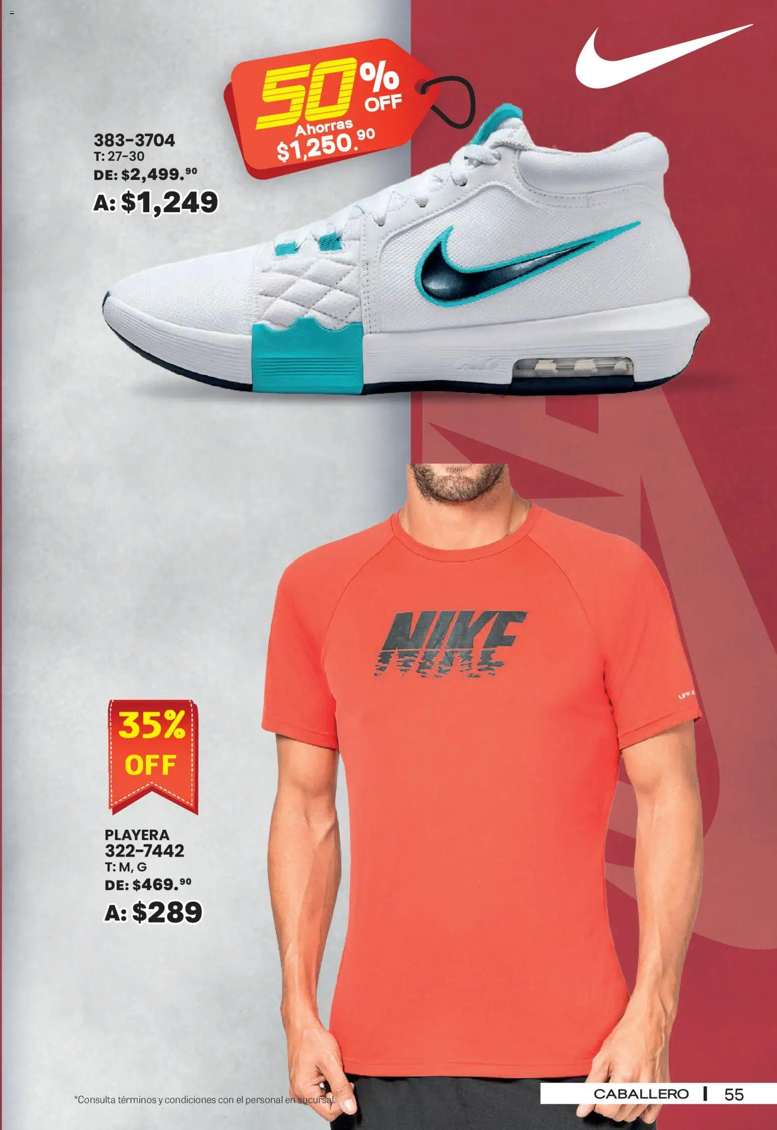 Nuevas ofertas de Andrea válidas en toda la República Mexicana desde el 30/08/2026. ¡Encuentra las mejores ofertas en Andrea - SPORT DAYS! | Página: 55 | Productos: Playera