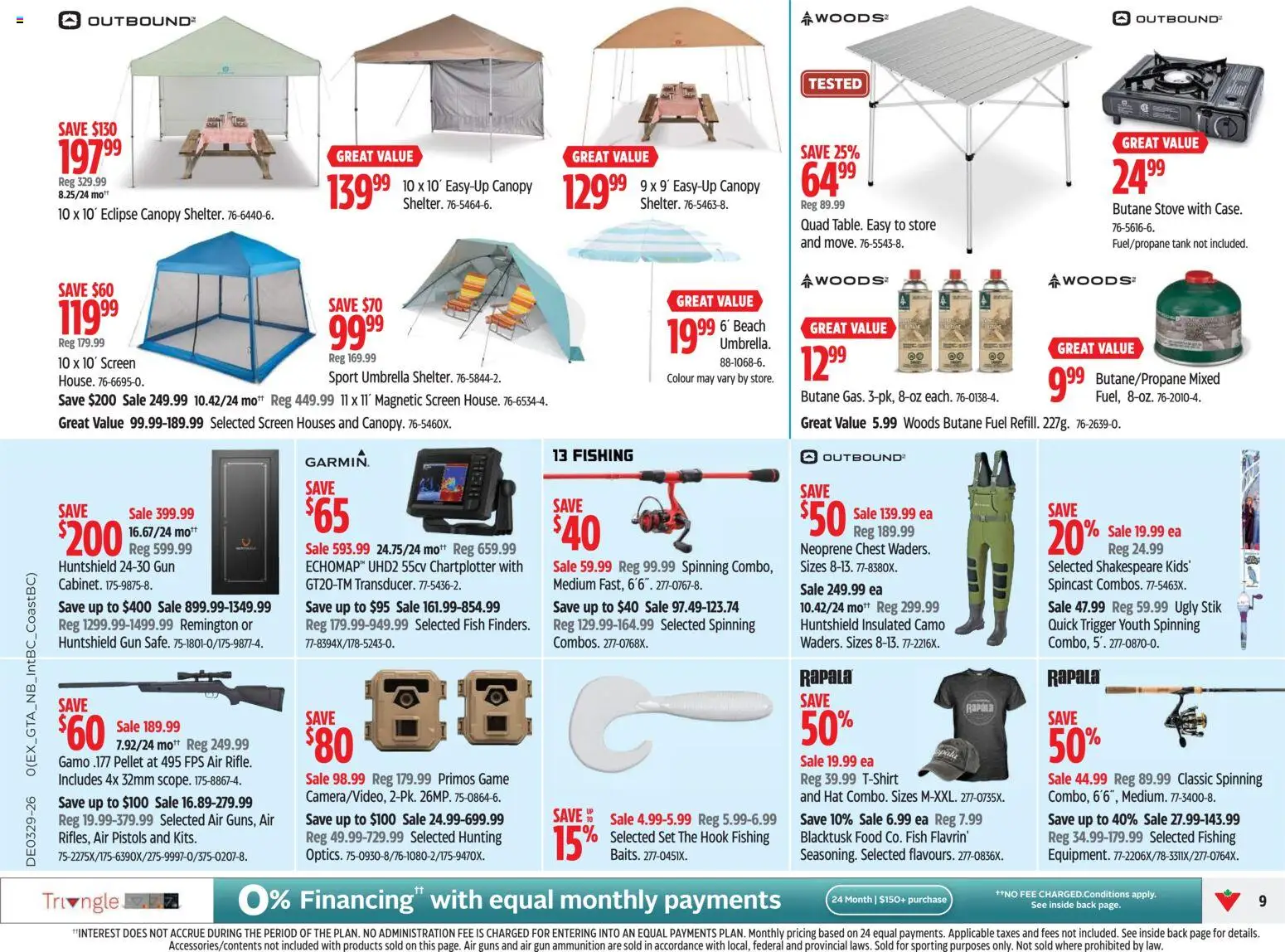 Canadian Tire flyer valid from Jul 16, 2026 | Page: 9 | Products: Fish, Hat, Food, Tshirt