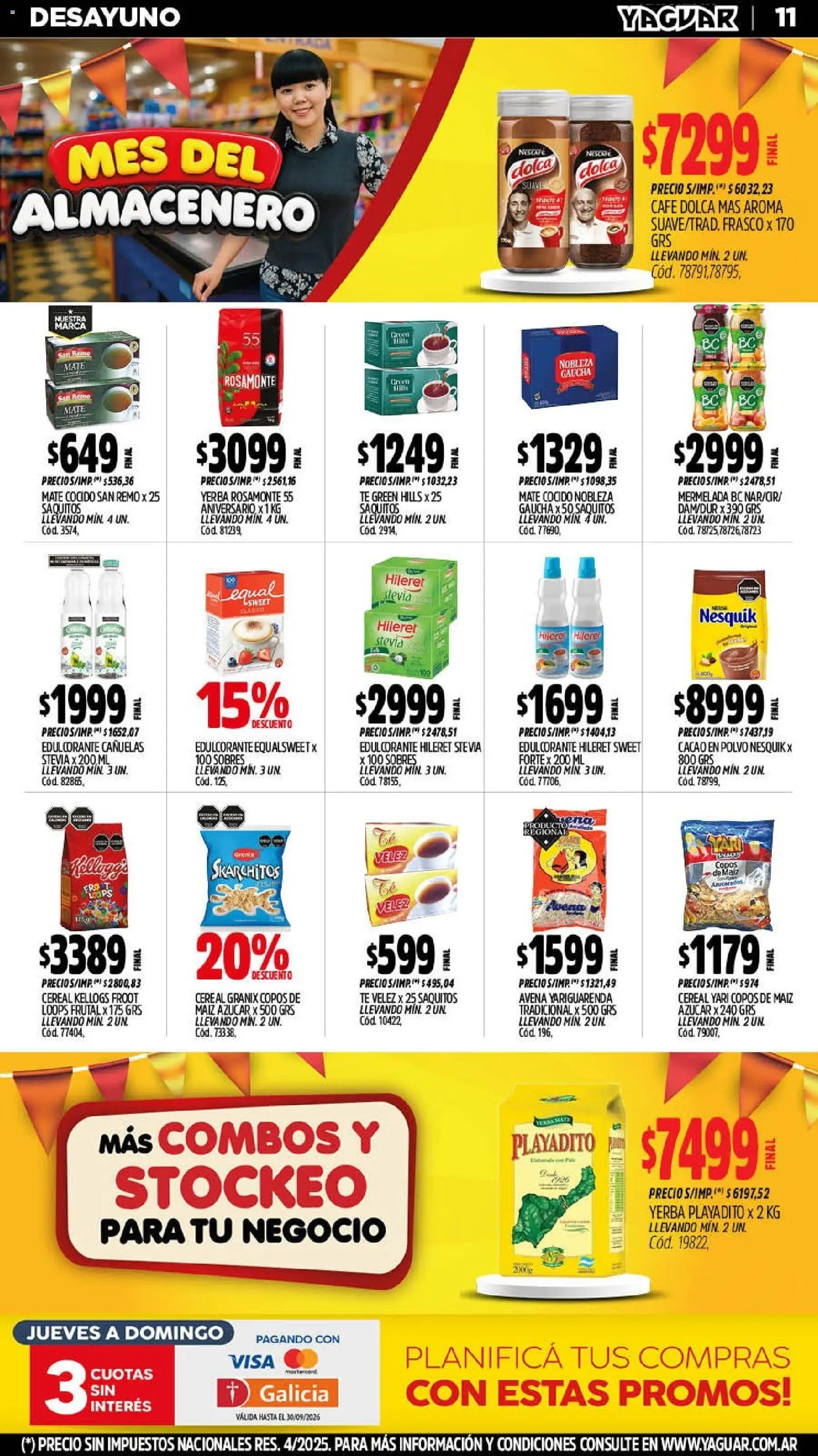 Yaguar - Oferta Semanal Salta │ válido desde el 07/09/2026 | Página: 12 | Productos: Polvo, Copos de maíz, Café, Mate cocido