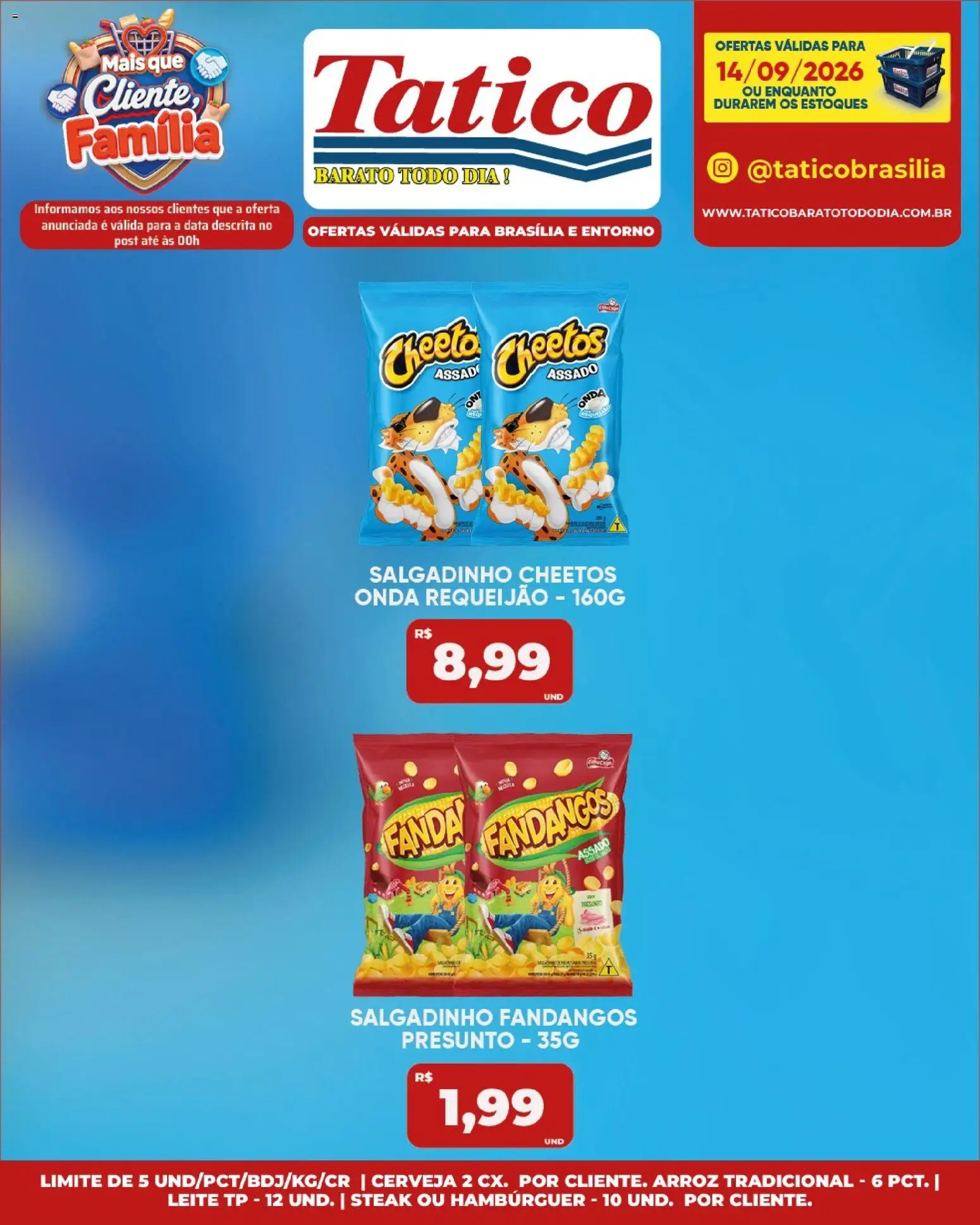 Tatico Folheto - válido de 14/09/2026 | Página: 17 | Produtos: Steak, Presunto, Arroz, Cheetos