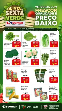 Semar Supermercado ofertas Quinta e Sexta Verde - Pré-Visualização do folheto da loja Semar Supermercado, válido de 30/07/2026