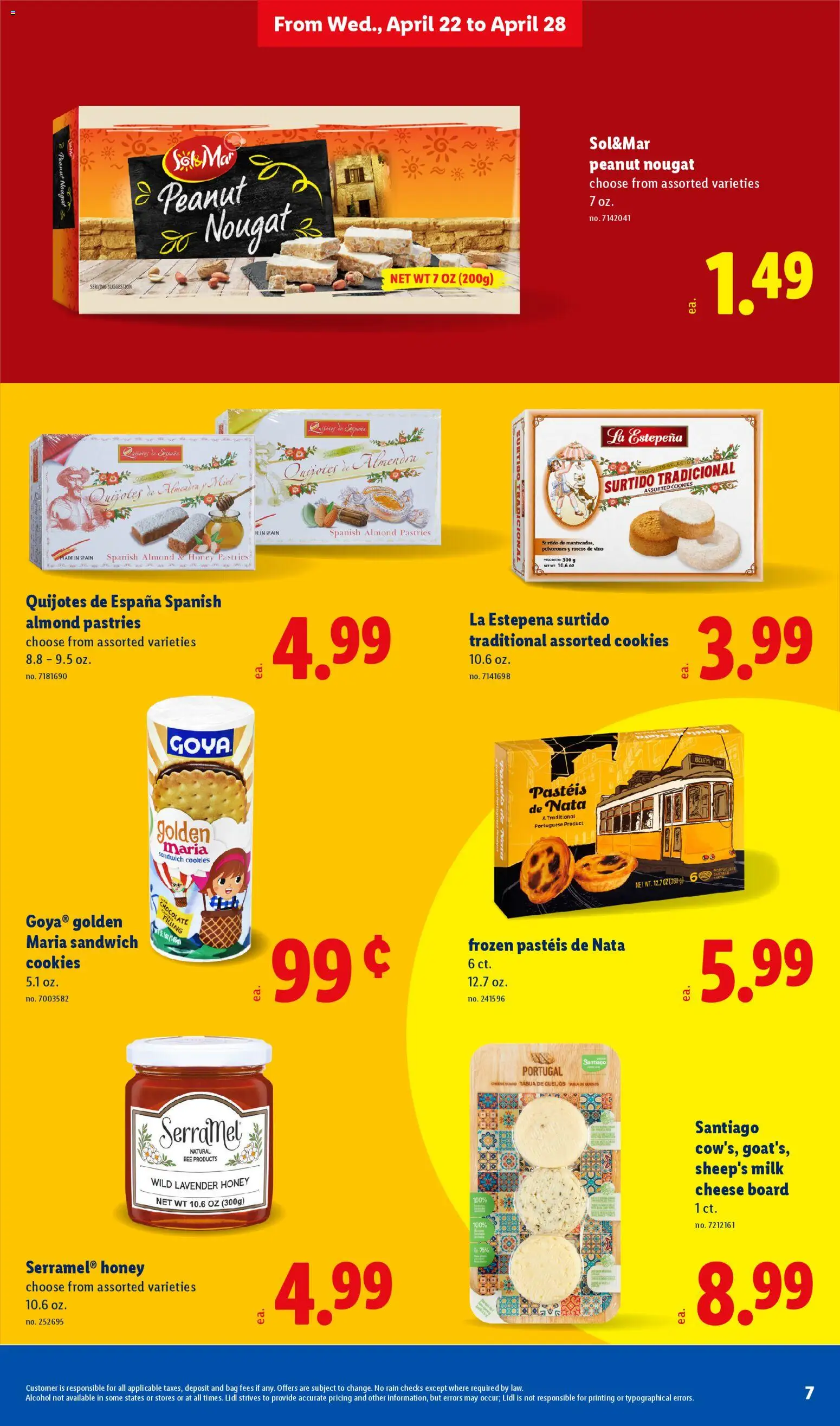 Lidl Weekly Ad - valid from 22.04.2026 | Page: 7 | Products: Milk, Cheese, Chocolate, Bag