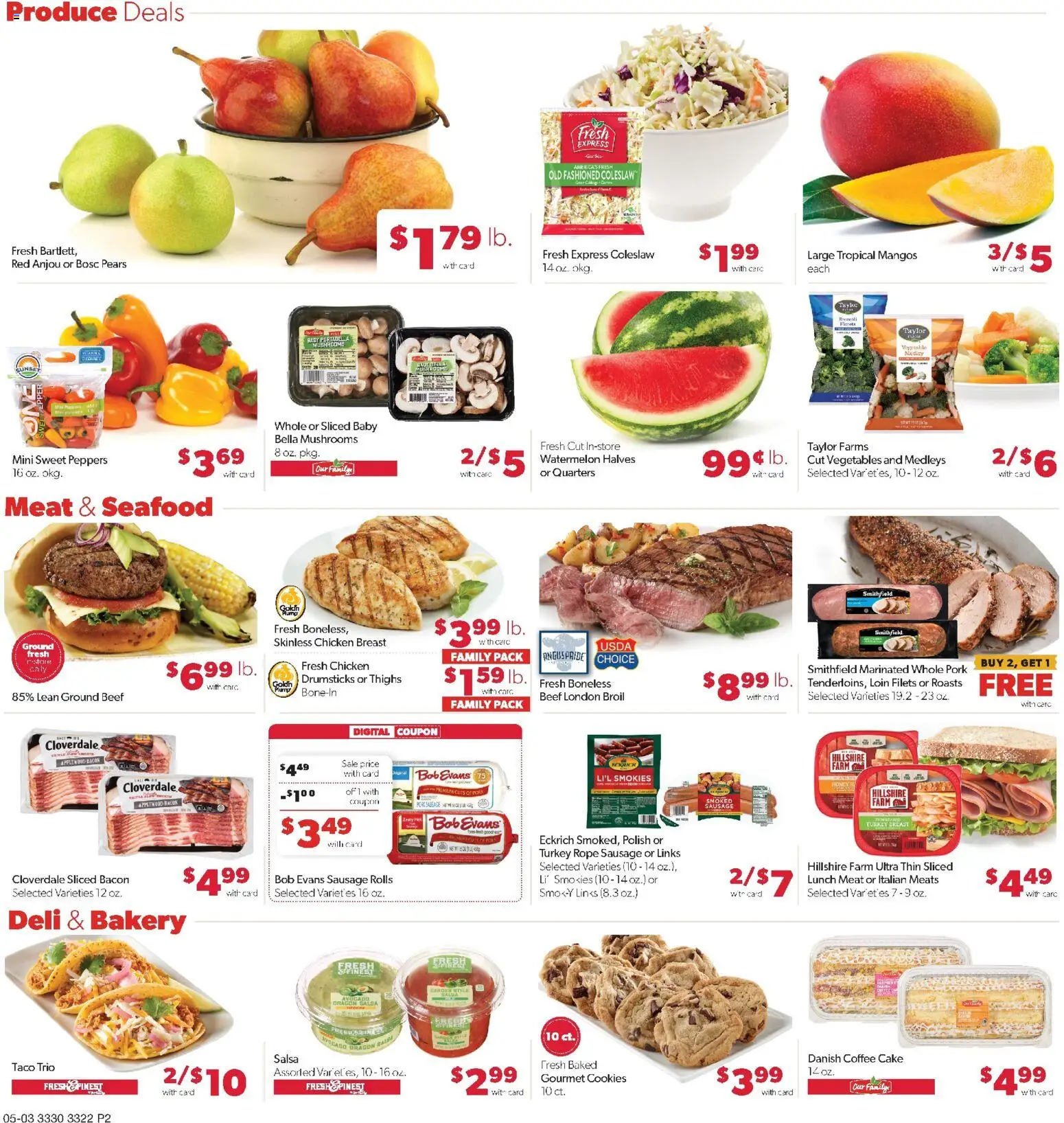 Family Fare Weekly Ad - MN - valid from 03.05.2026 | Page: 2 | Products: Peppers, Mushrooms, Cookies, Sausage