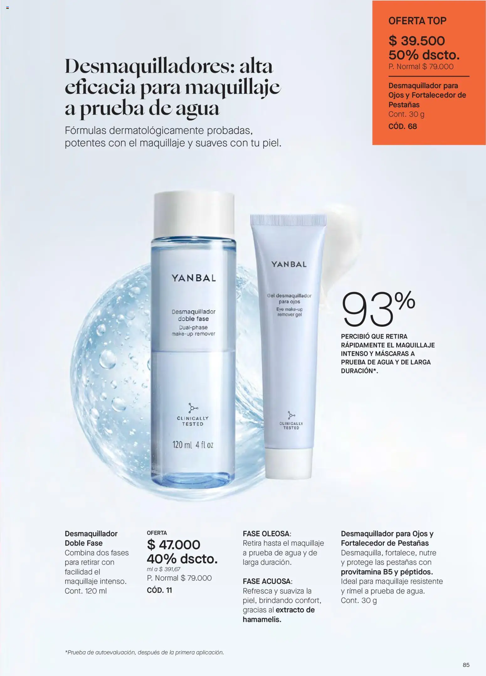 Yanbal revista - valida desde el 15/08/2026 | Página: 85 | Productos: Agua, Top, Maquillaje
