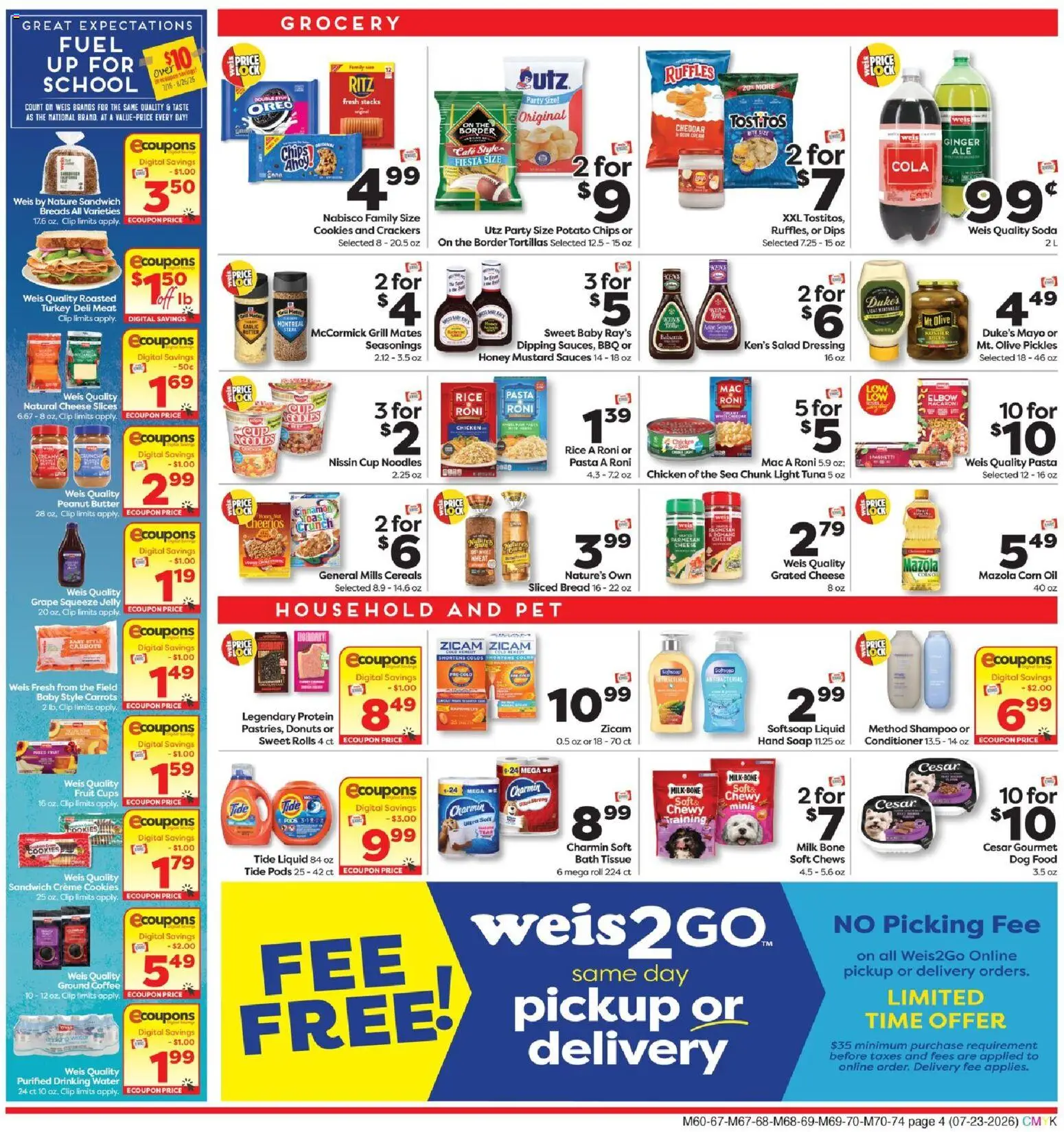 Weis Weekly Circular - DE - valid from 07/23/2026 | Page: 4 | Products: Noodles, Salad, Water, Grill