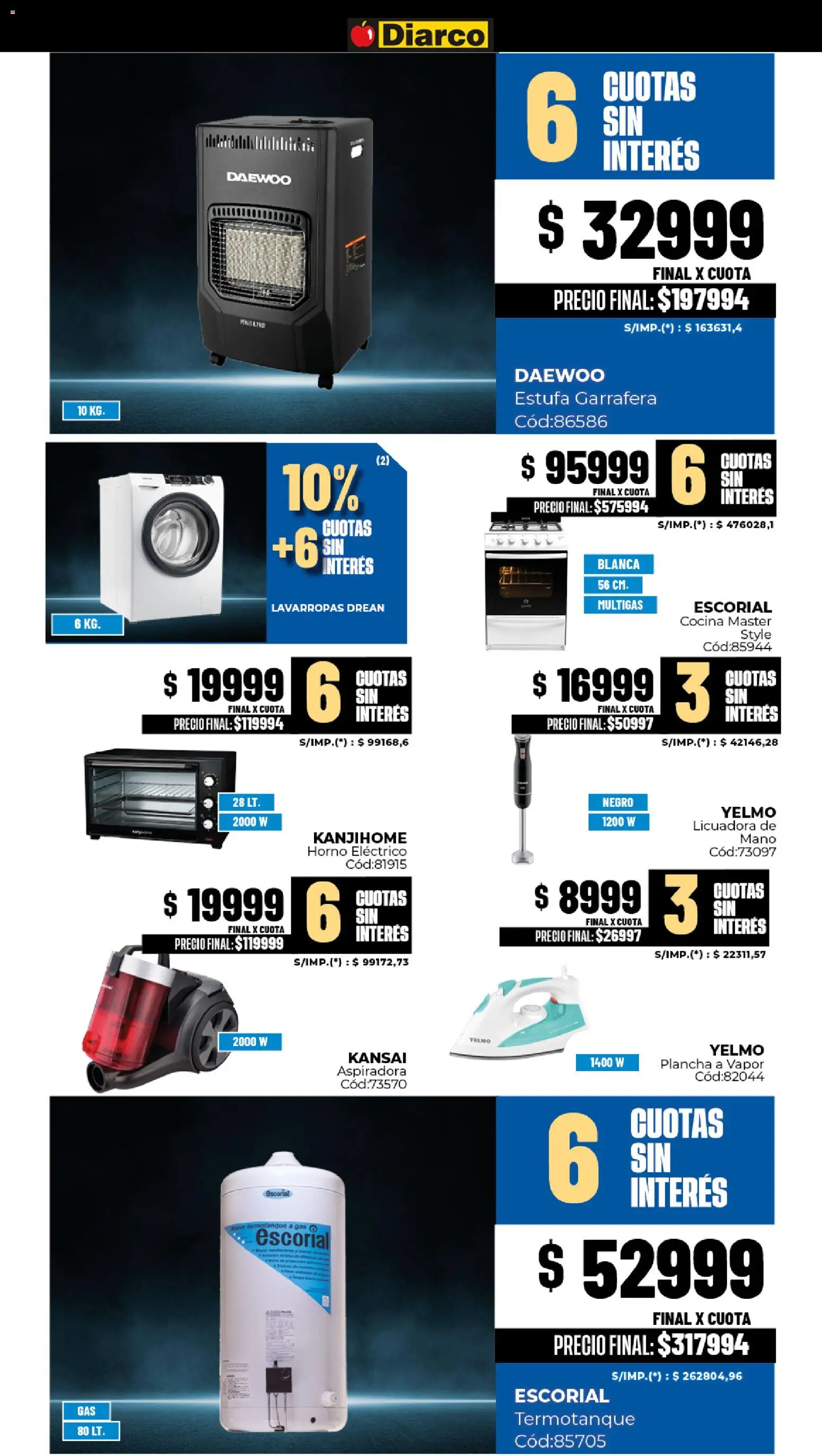 Diarco ofertas │ válido desde el 25.05.2026 | Página: 21 | Productos: Horno, Cocina, Lavarropas, Licuadora