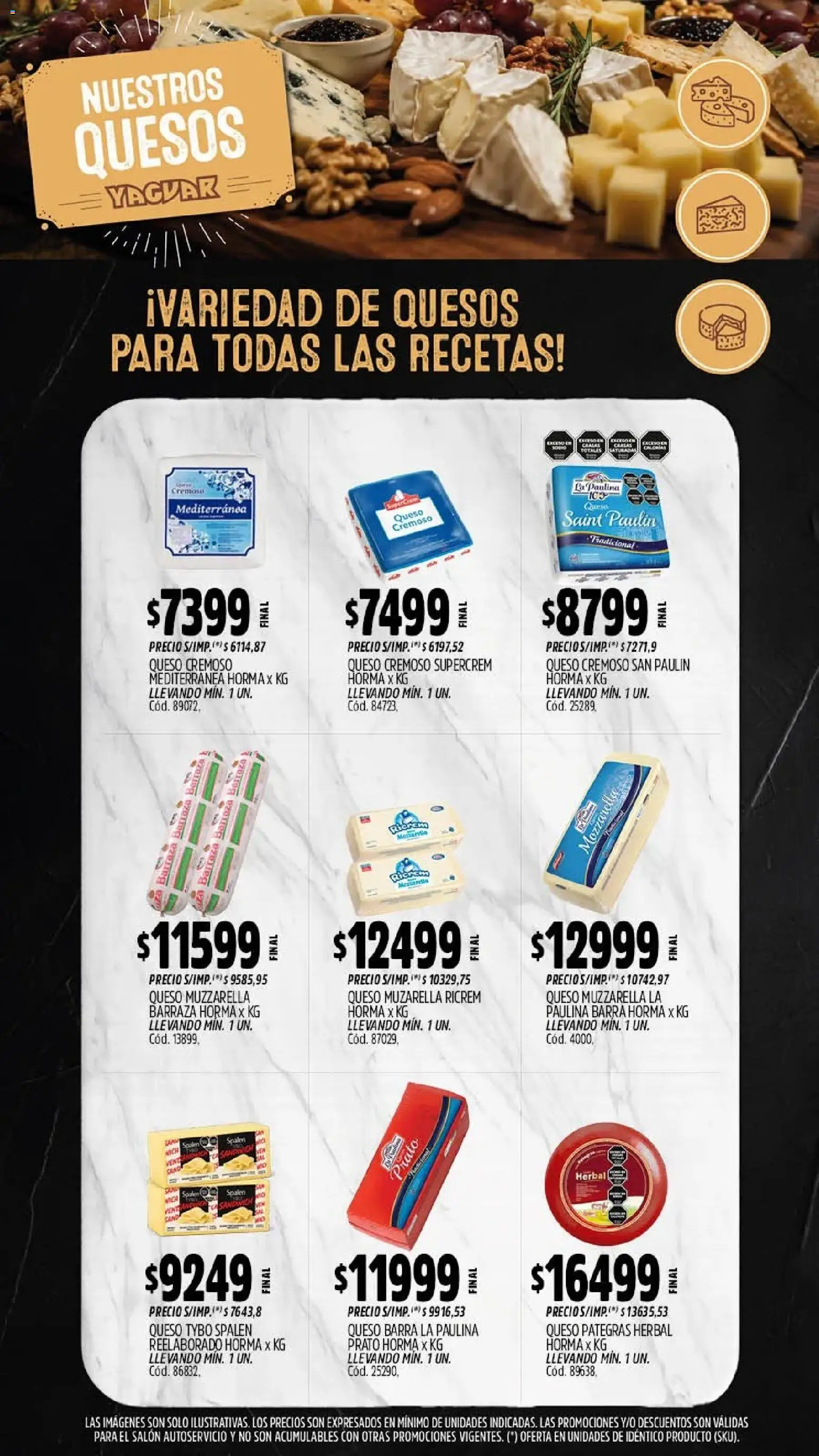 Yaguar - Oferta Semanal Santa Fé │ válido desde el 28/09/2026 | Página: 8 | Productos: Mozzarella, Muzzarella, Queso