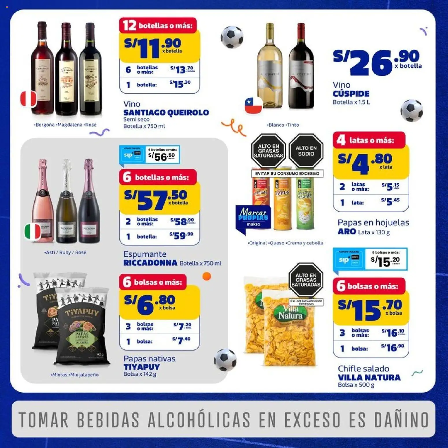 Catálogo Makro válido desde 02/07/2026 | Página: 4 | Productos: Queso, Vino, Hojuelas, Bolsa