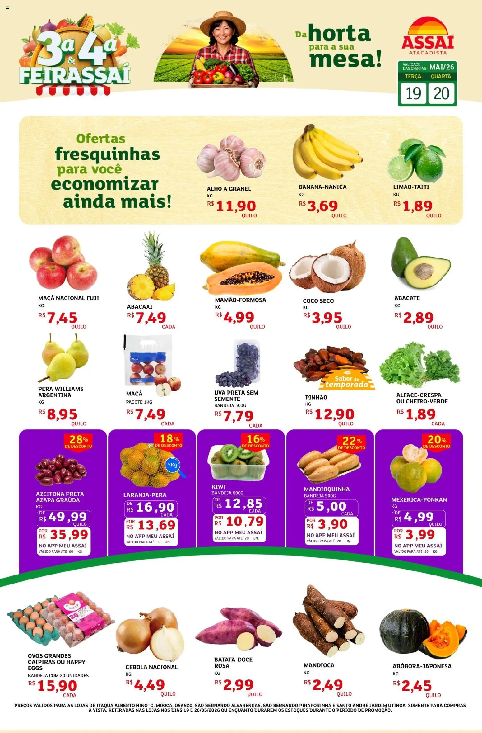 Assaí Atacadista Folheto - válido de 19.05.2026 | Página: 1 | Produtos: Coco, Alho, Cebola, Abacaxi