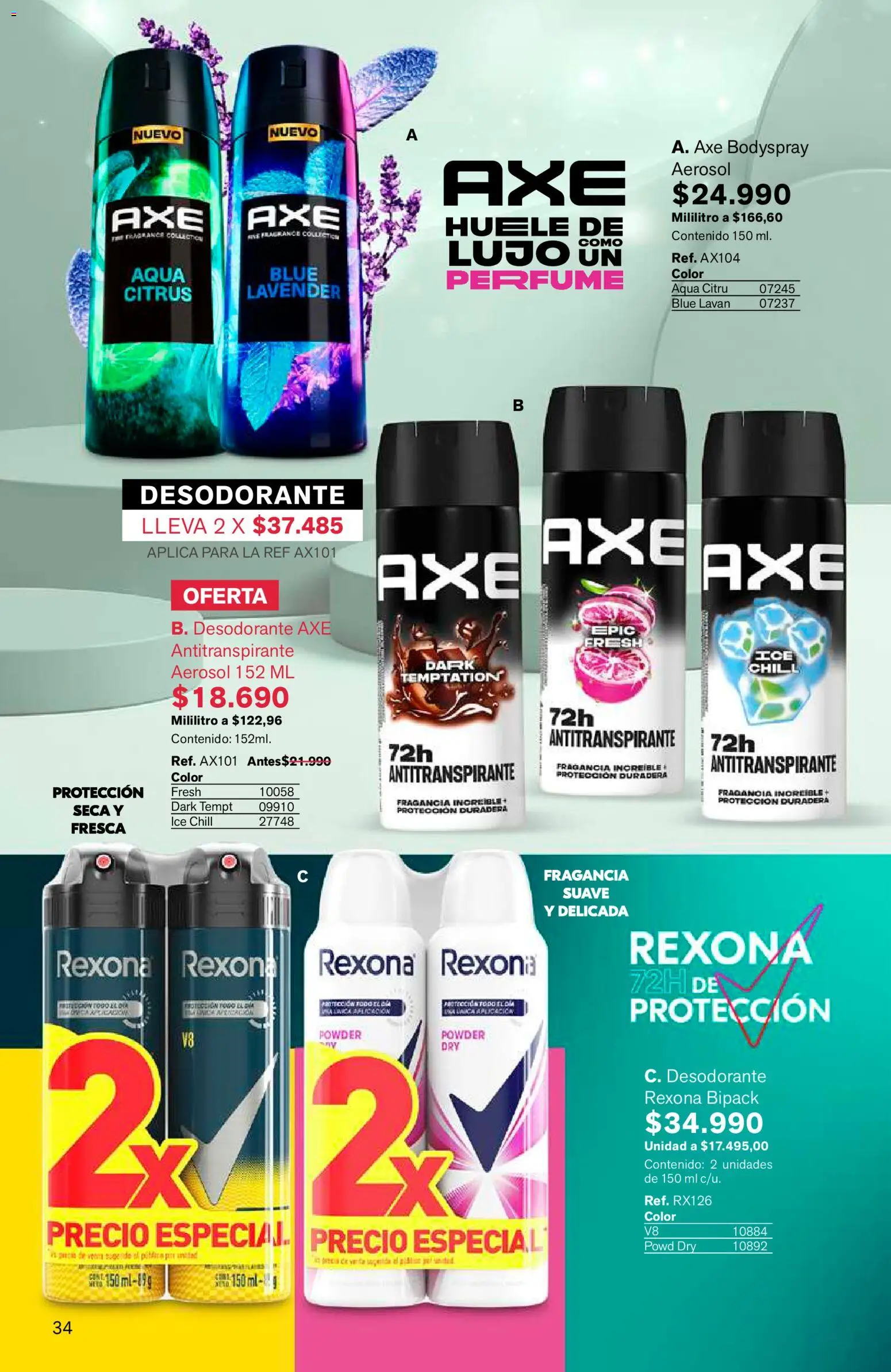 Leonisa revista - valida desde el 15/07/2026 | Página: 34 | Productos: Perfume, Fragancia, Desodorante, Antitranspirante
