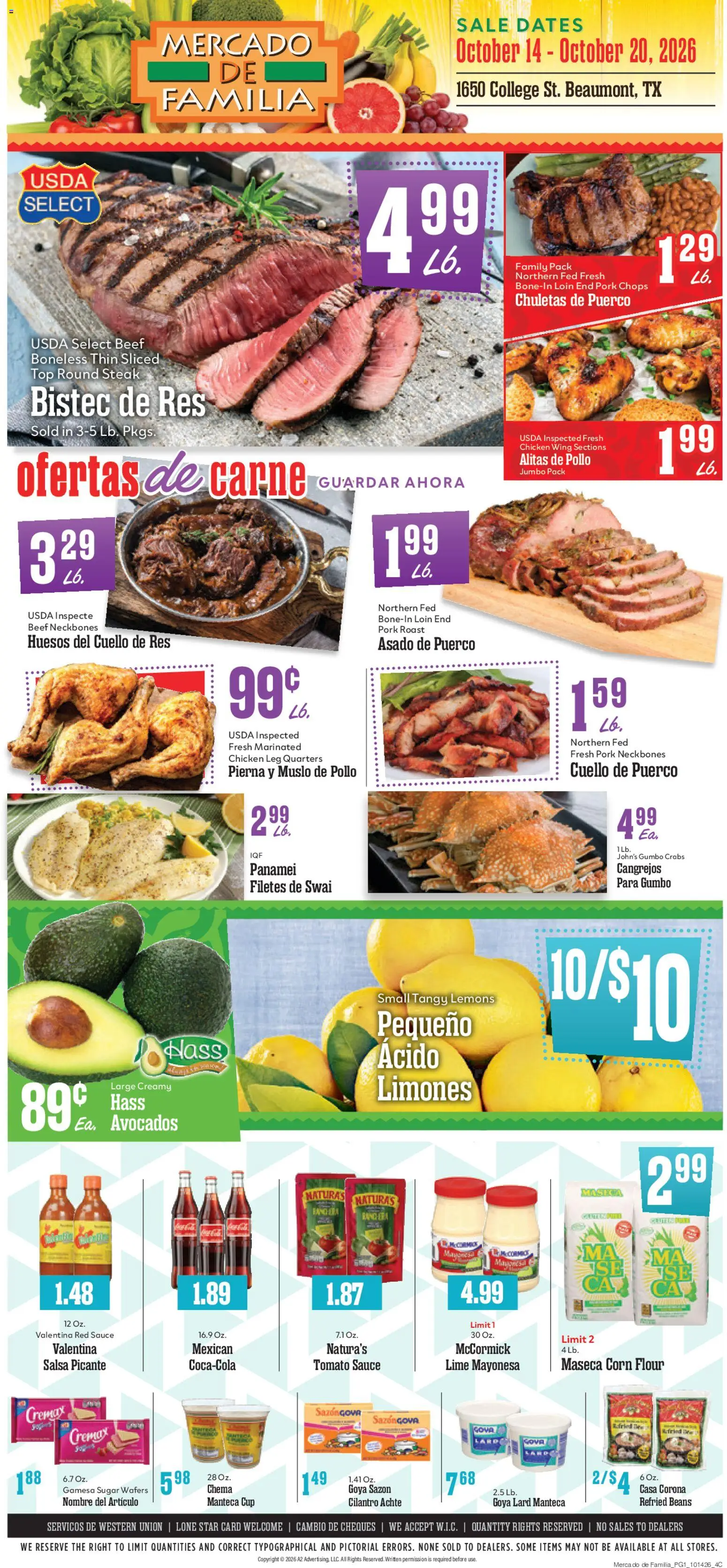 Market Basket Mercado de Familia Weekly Ad - valid from 10/14/2026 | Page: 1