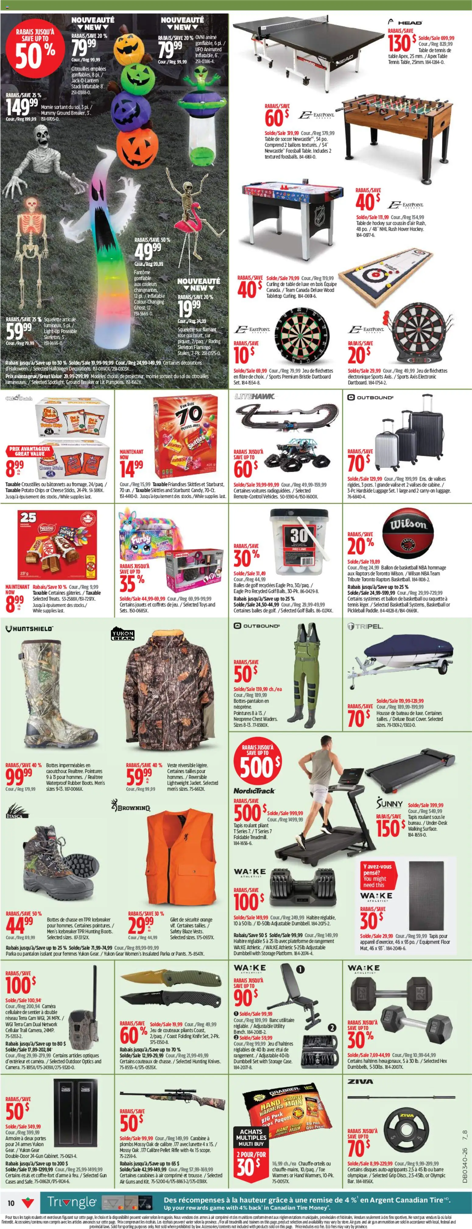 Canadian Tire flyer valid from Oct 1, 2026 | Page: 10 | Products: Chips, Luggage, Cheese, Toys
