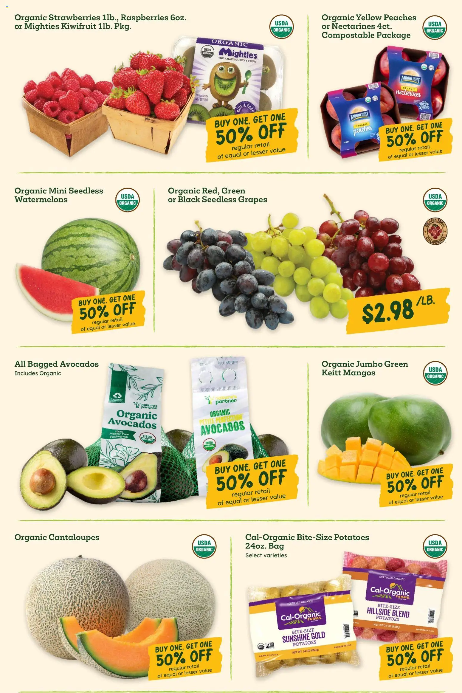 Sprouts Weekly Ad - valid from 08/19/2026 | Page: 5 | Products: Raspberries, Peaches, Strawberries, Bag
