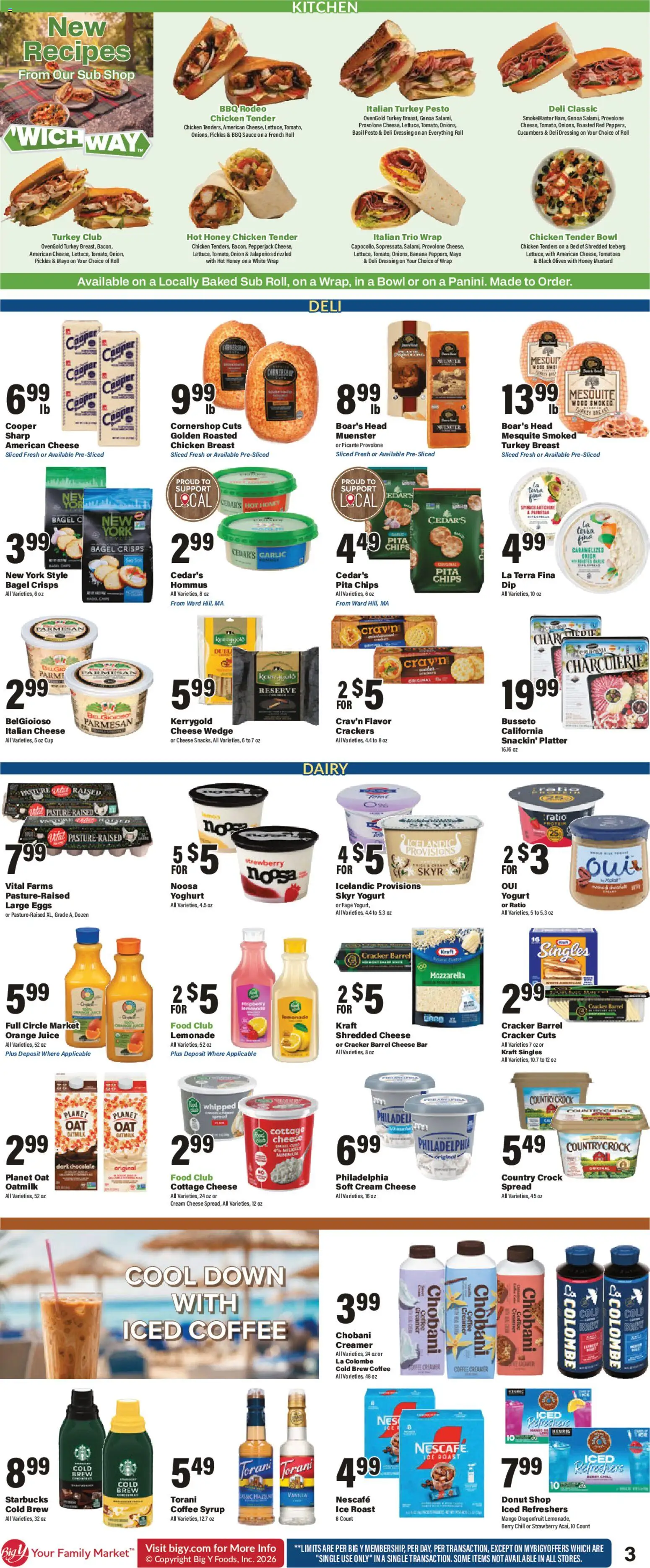 Big Y Weekly Ad - valid from 07/16/2026 | Page: 4 | Products: Cheese, Coffee, Cucumbers, Garlic