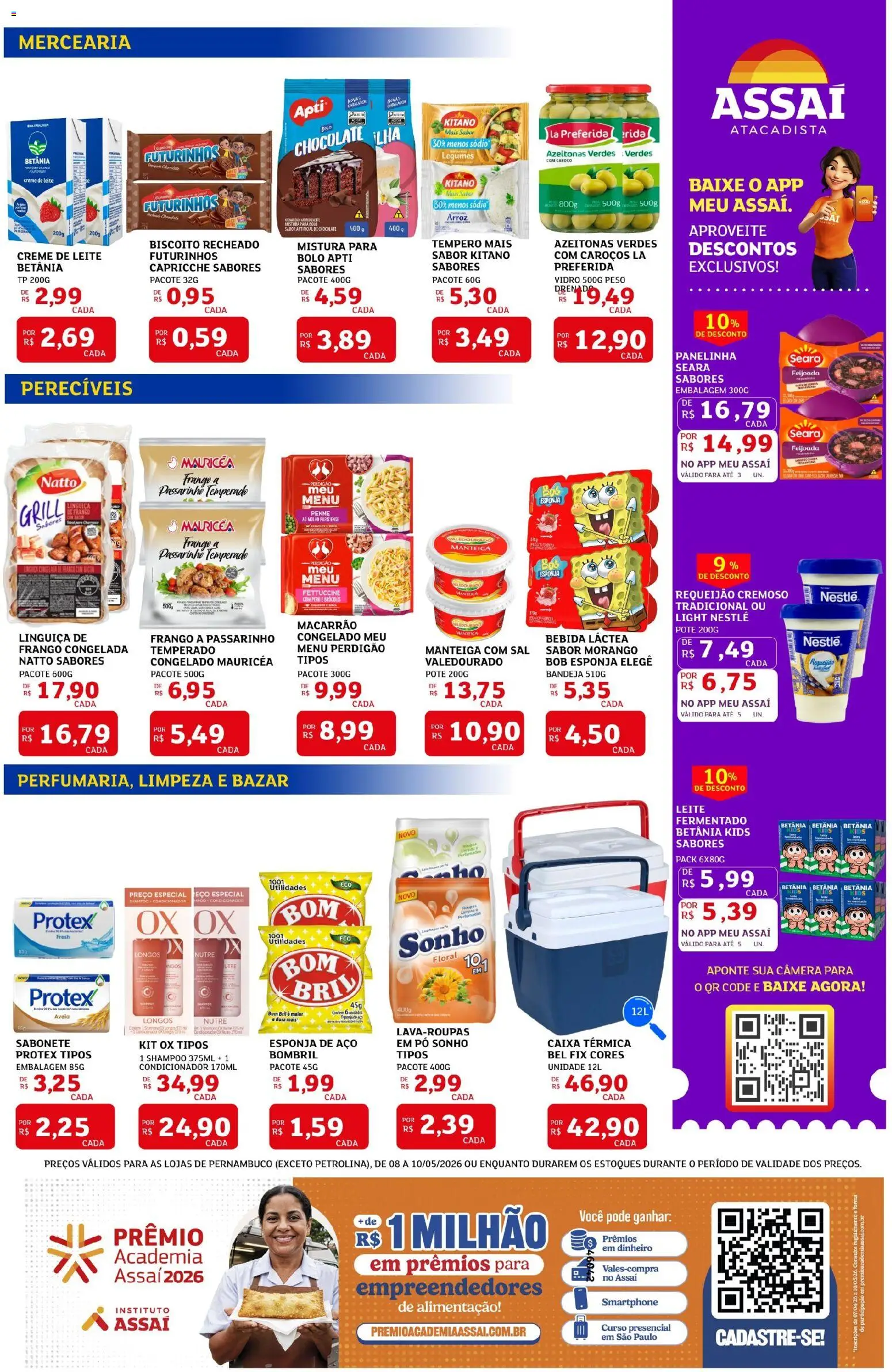 Assaí Atacadista Folheto - válido de 08.05.2026 | Página: 2 | Produtos: Linguiça, Bandeja, Aveia, Creme de leite