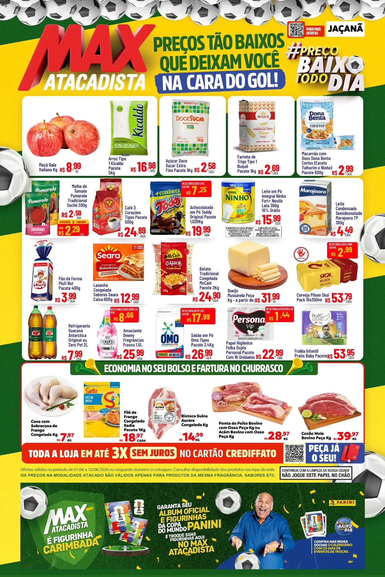 Max Atacadista Folheto - válido de 01.06.2026 | Página: 1 | Produtos: Queijo, Pão, Lasanha, Papel higiênico