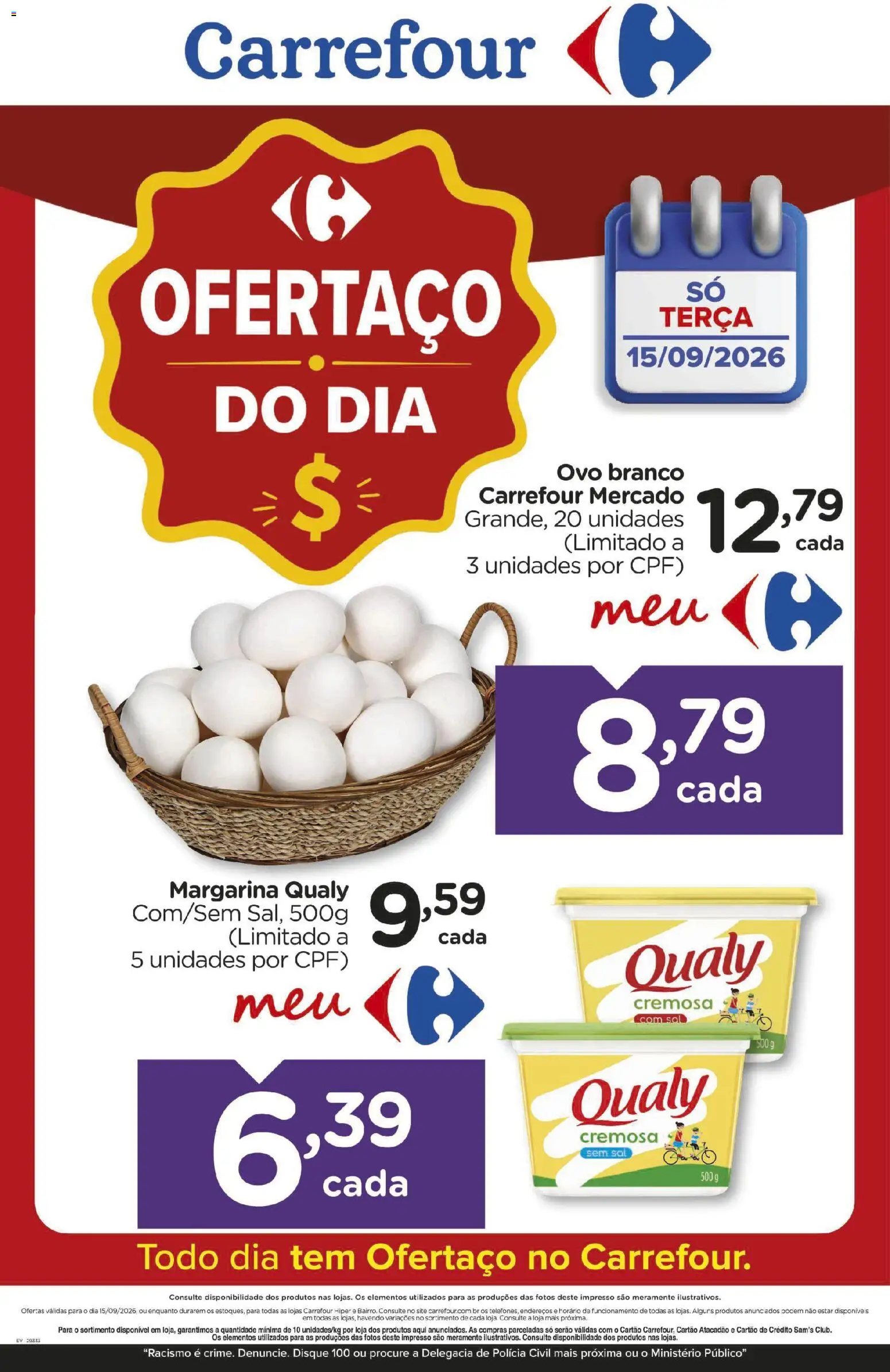 Carrefour Folheto - válido de 15/09/2026 | Página: 1 | Produtos: Sal, Margarina