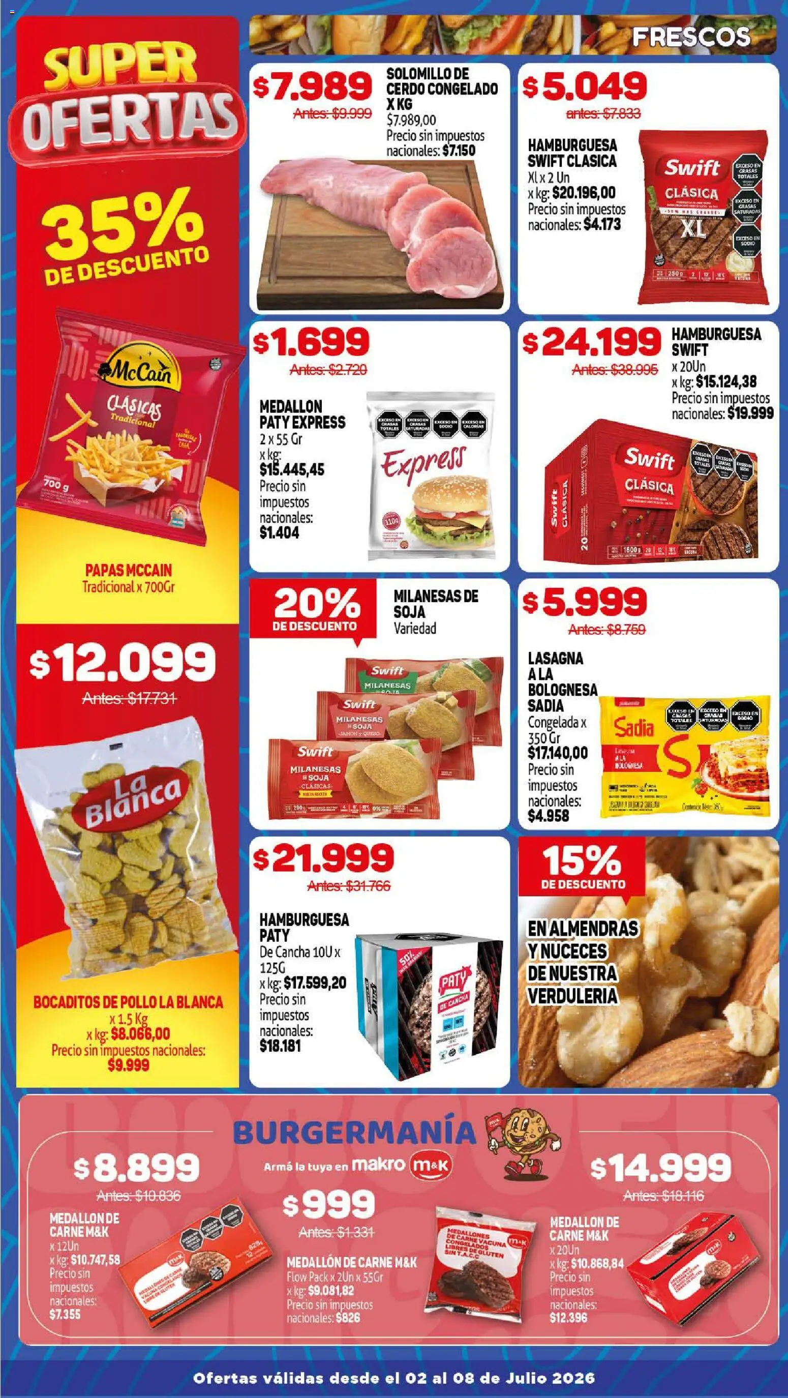 Makro ofertas │ válido desde el 02/07/2026 | Página: 2 | Productos: Pollo, Queso, Jamón, Cerdo