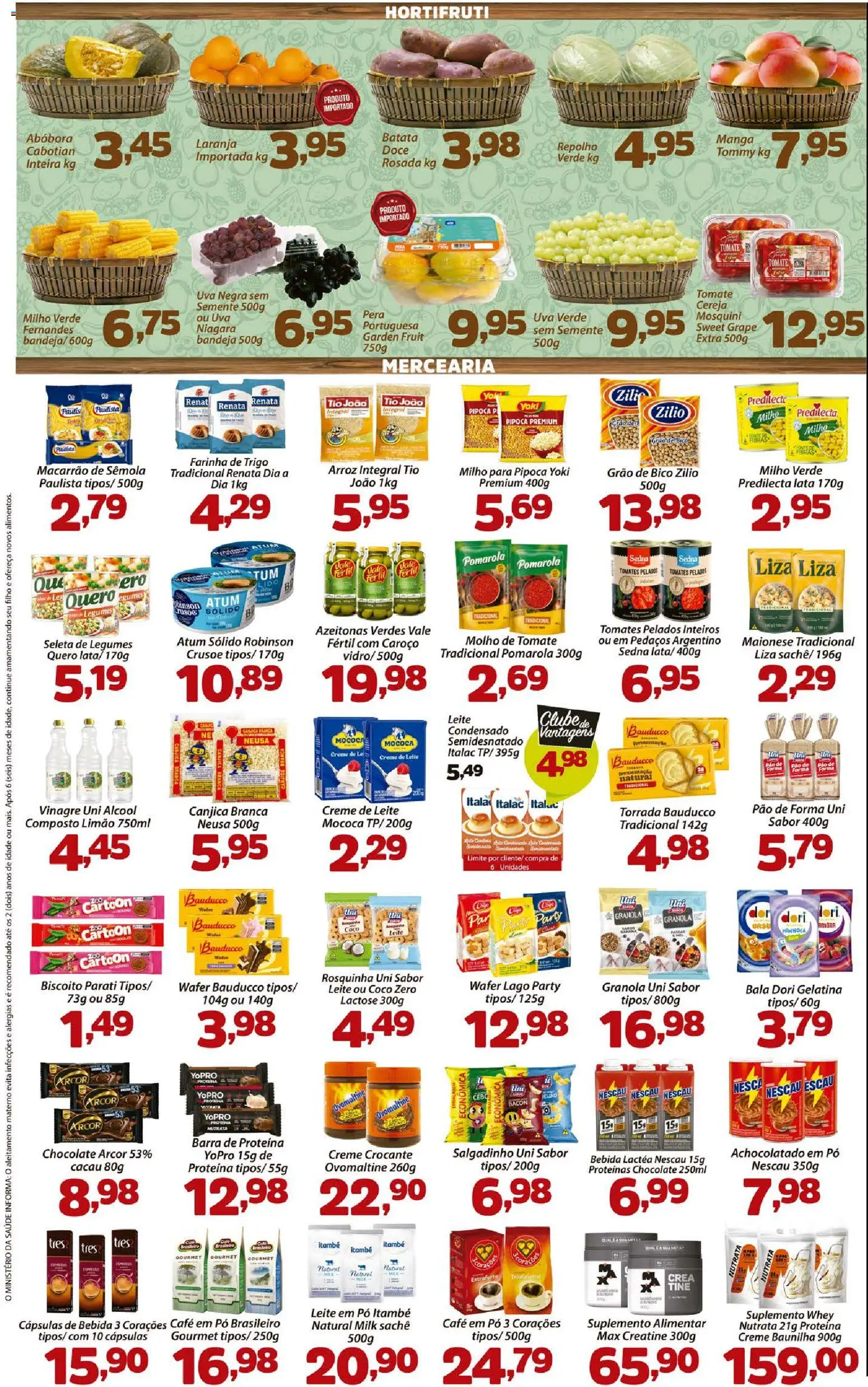 Confiança Folheto - válido de 04/08/2026 | Página: 2 | Produtos: Macarrão, Bebida, Leite em pó, Gelatina