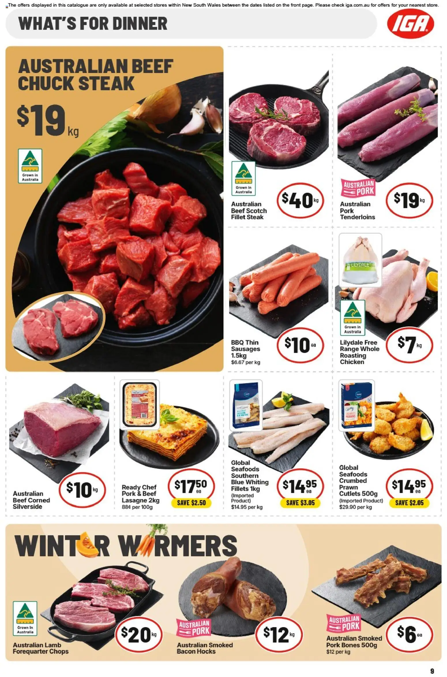 IGA catalogue - valid from 01/07/2026 | Page: 9 | Products: Bacon, Pork, Steak, Scotch