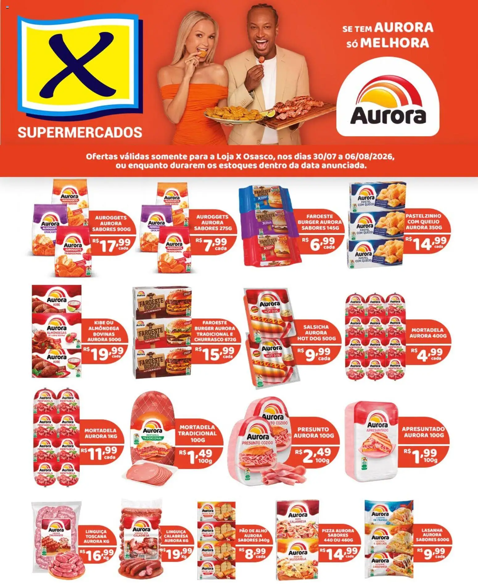 X Supermercados Folheto - válido de 30/07/2026 | Página: 2 | Produtos: Alho, Pao de alho, Pão, Presunto